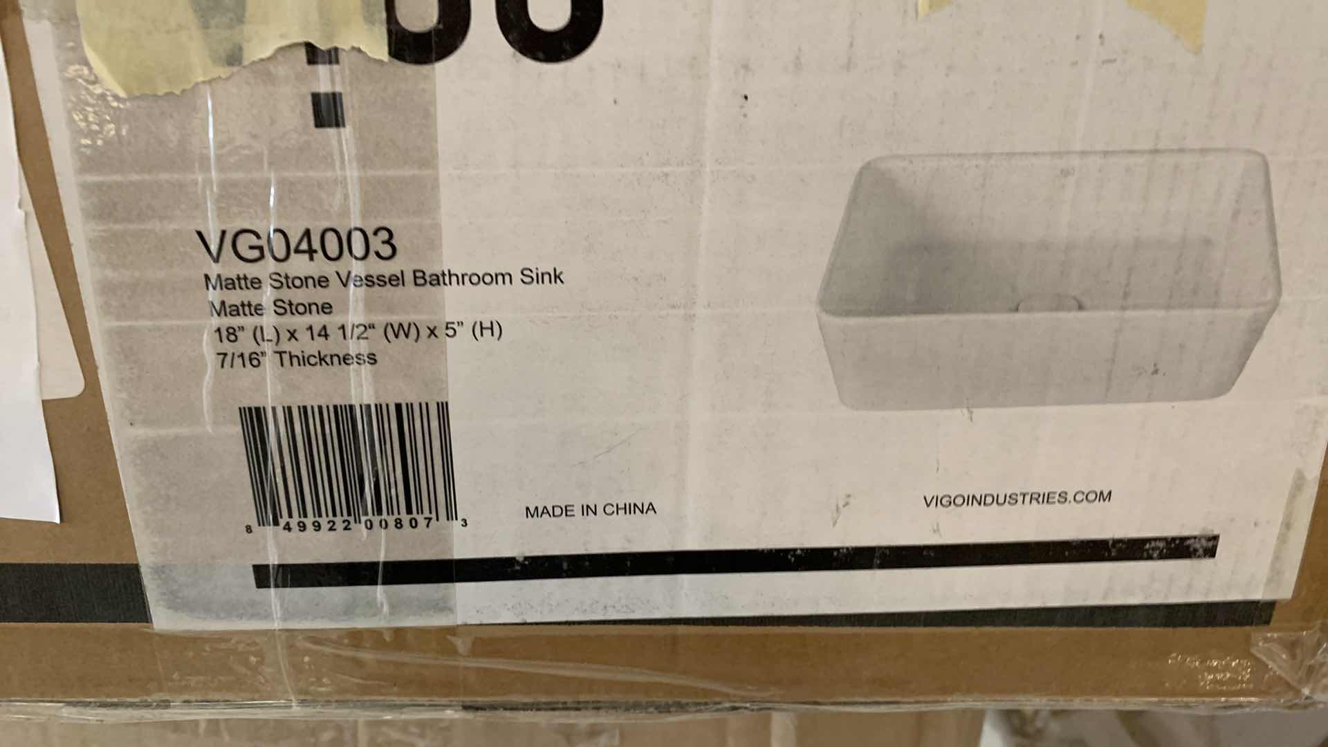 Photo 1 of VIGO MATTE STONE VESSEL BATHROOM SINK 18” X 14” MODEL VG04003