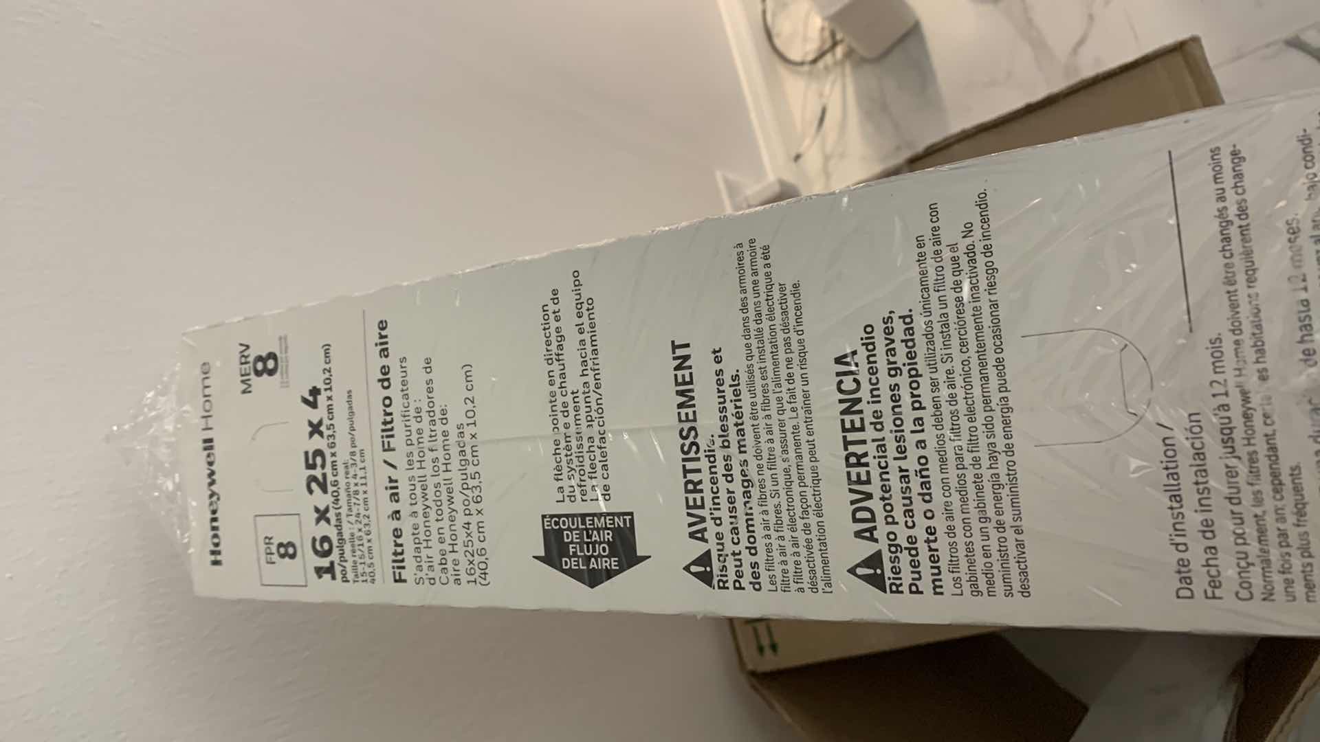 Photo 1 of HONEYWELL 16” X 25” X 4” FURNACE FILTER