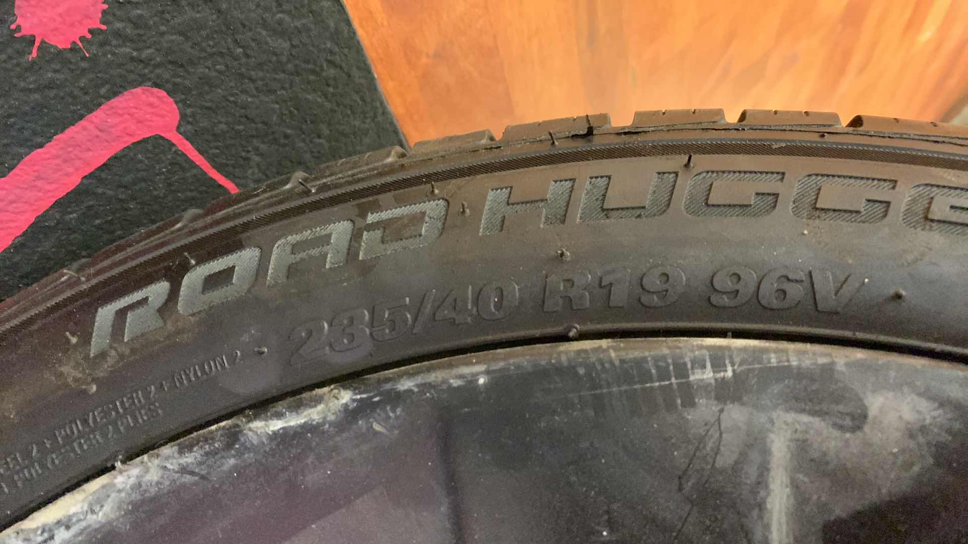 Photo 1 of 4 TELSA STOCK RIMS WITH PROCONTACT RC ROAD HUGGER GTP A5/02 TIRES AND SPARE TIRE 235/40 R 19 96V