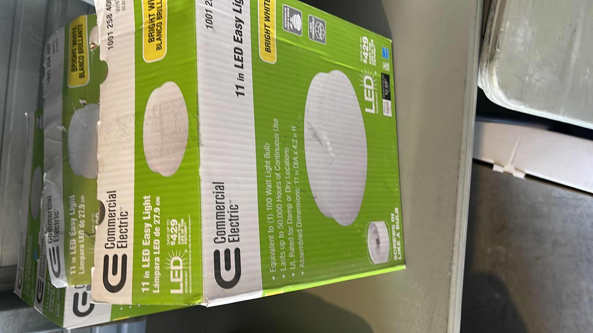 Photo 1 of COMMERCIAL ELECTRIC 
11@ LED EASY LIGHT
2 UNITS