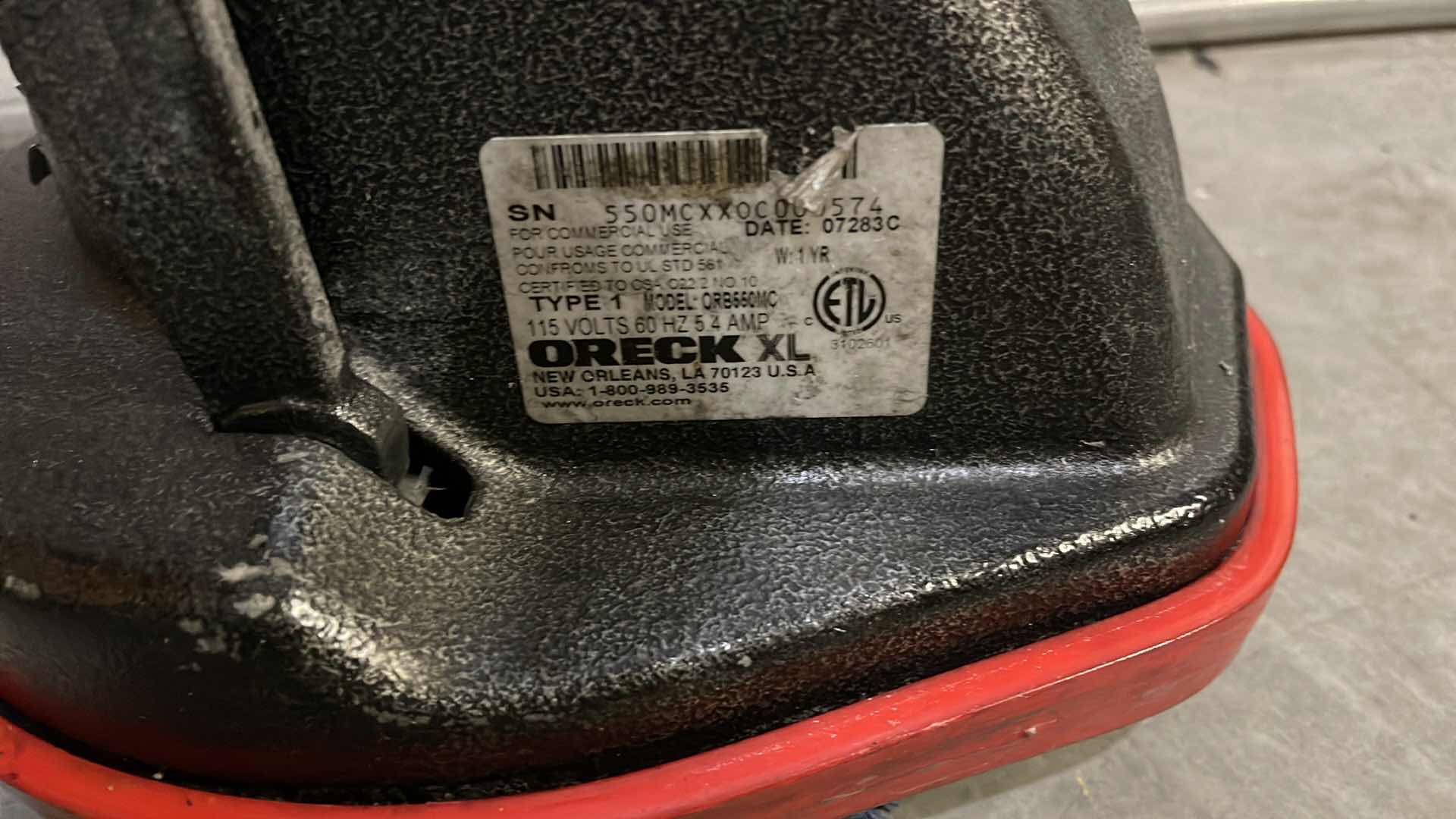 Photo 1 of ORECK ORBITER XL PRO FLOOR FINISHING MACHINE