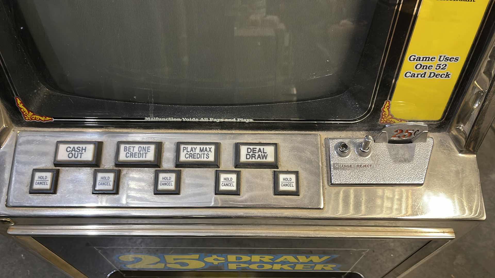 Photo 1 of VINTAGE 25 CENT DRAW POKER MACHINE.WITH KEY 