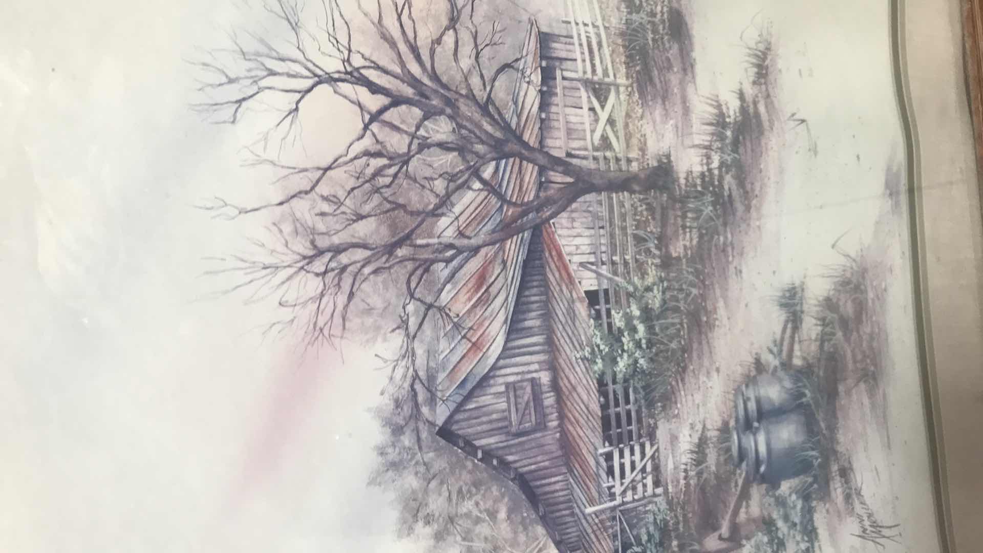 Photo 1 of VINTAGE FRAMED FARMHOUSE PRINT 28” X 24”