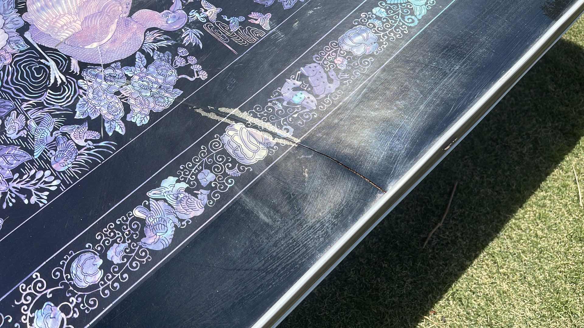 Photo 1 of LOW PROFILE ASIAN MOTIF LACQUER TABLE  IMPORTED 48 X 30 X 12