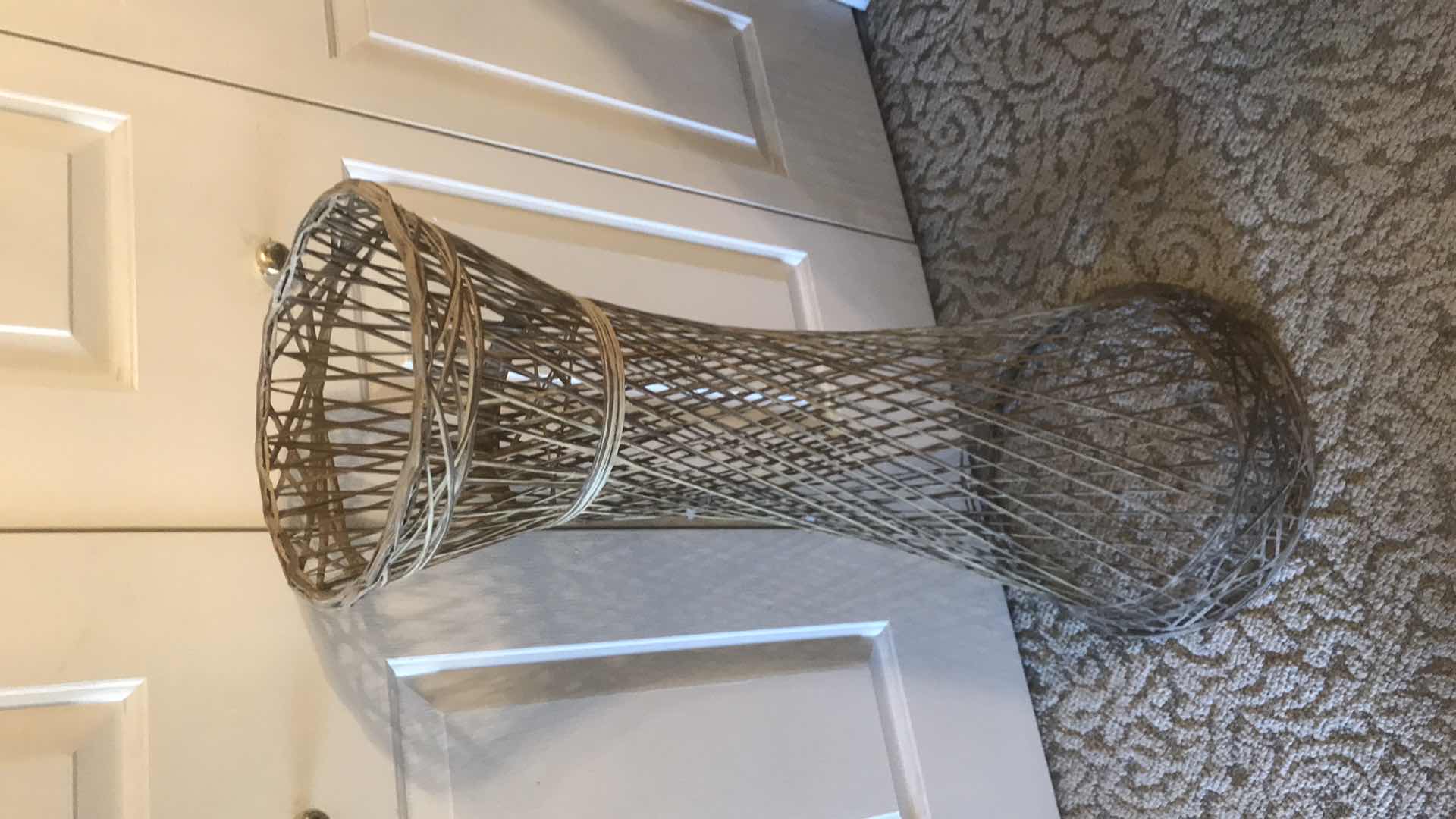 Photo 1 of VINTAGE WICKER WEAVED PLANT STAND H-38”