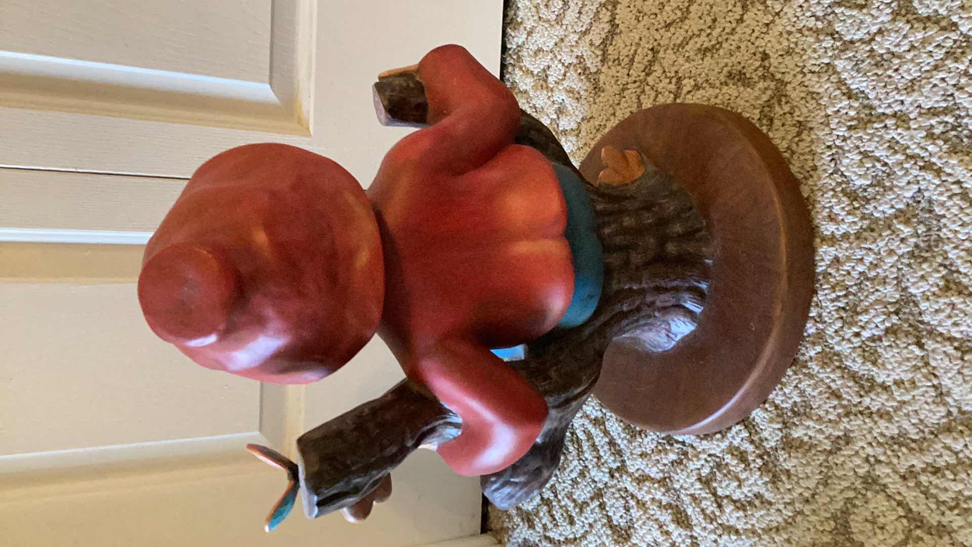 Photo 1 of VINTAGE HANDCRAFTED APPLE BOY H-20” - GIRL IS ALSO IN AUCTION 