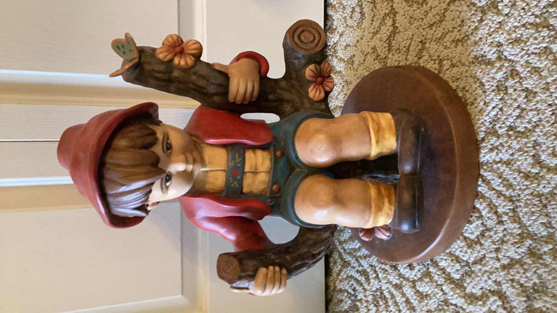 Photo 1 of VINTAGE HANDCRAFTED APPLE BOY H-20” - GIRL IS ALSO IN AUCTION 