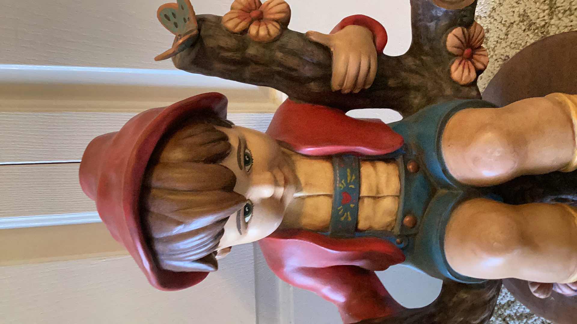 Photo 1 of VINTAGE HANDCRAFTED APPLE BOY H-20” - GIRL IS ALSO IN AUCTION 