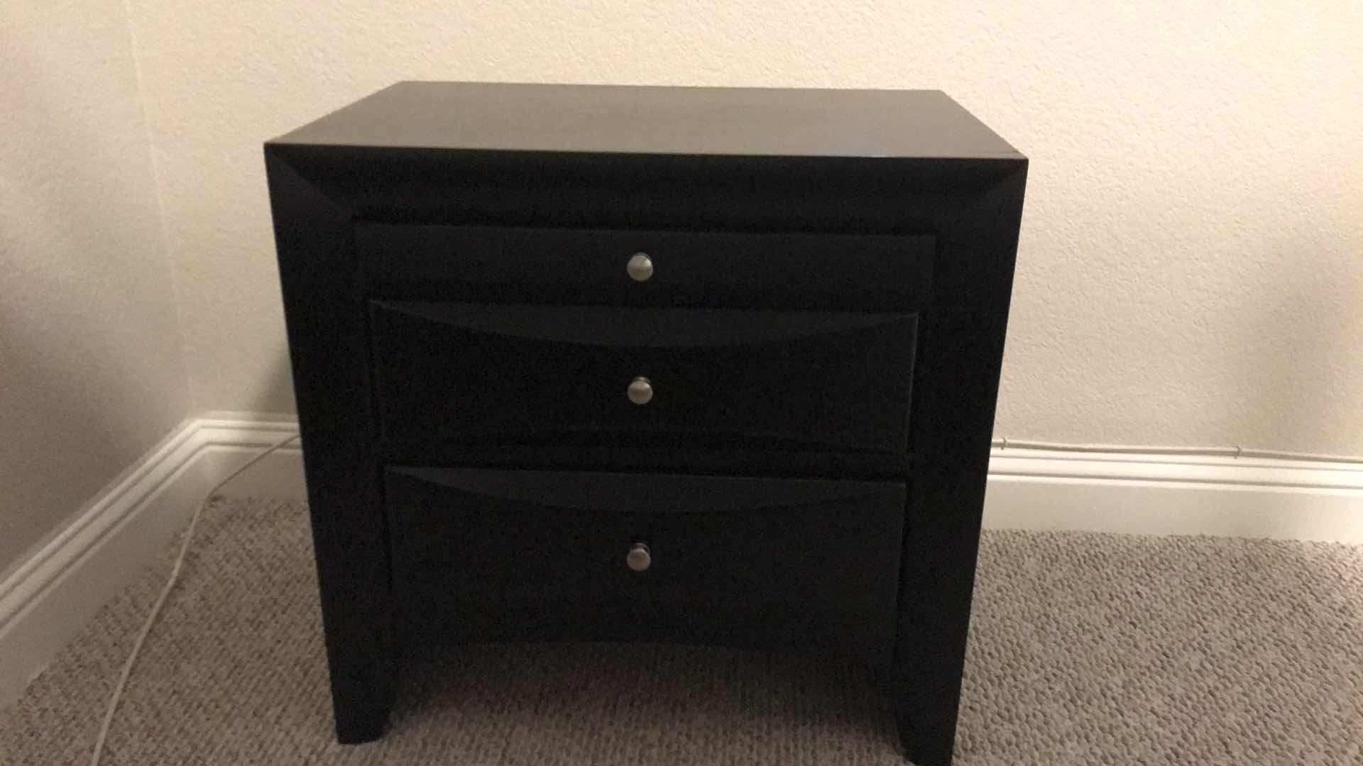 Photo 1 of RC WILLEY DIEGO BLACK NIGHT STAND 28”x18”x26” - MORE OF THIS COLLECTION IN AUCTION 