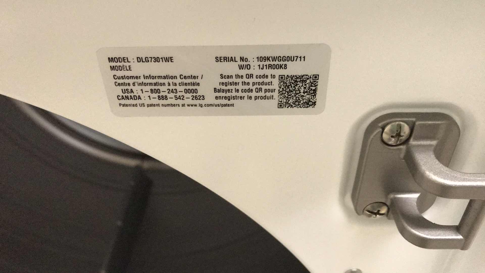 Photo 1 of LG 7.3 CU. FT. ULTRA LARGE CAPACITY SMART WI-FI ENABLED ELECTRIC DRYER WITH SENSOR DRY TECHNOLOGY