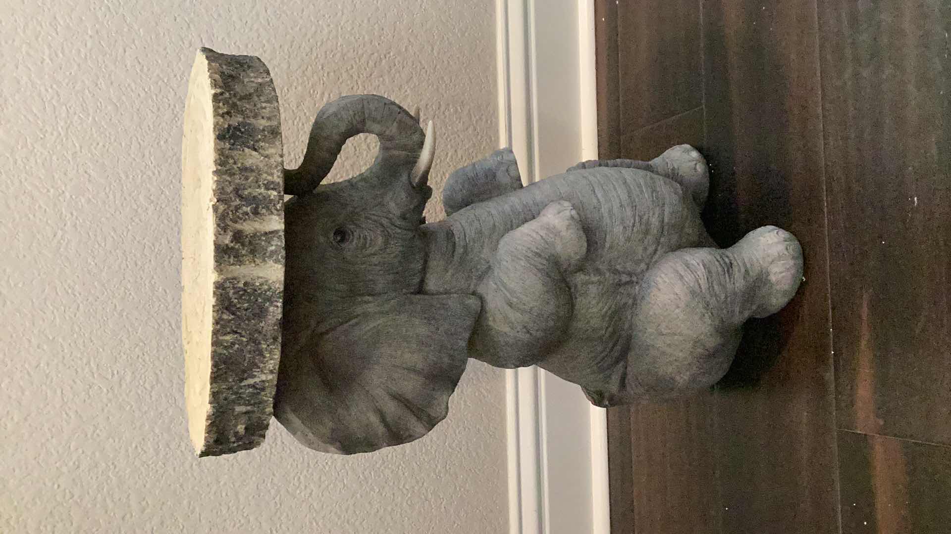 Photo 1 of LUCKY ELEPHANT SIDE TABLES - ONE HAS SLIGHT DAMAGE PLEASE VIEW PHOTOS 