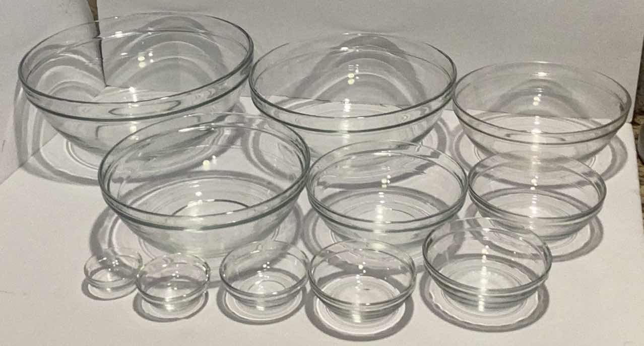Photo 1 of DURALEX GLASS STACKABLE CLEAR BOWL SET MADE IN FRANCE