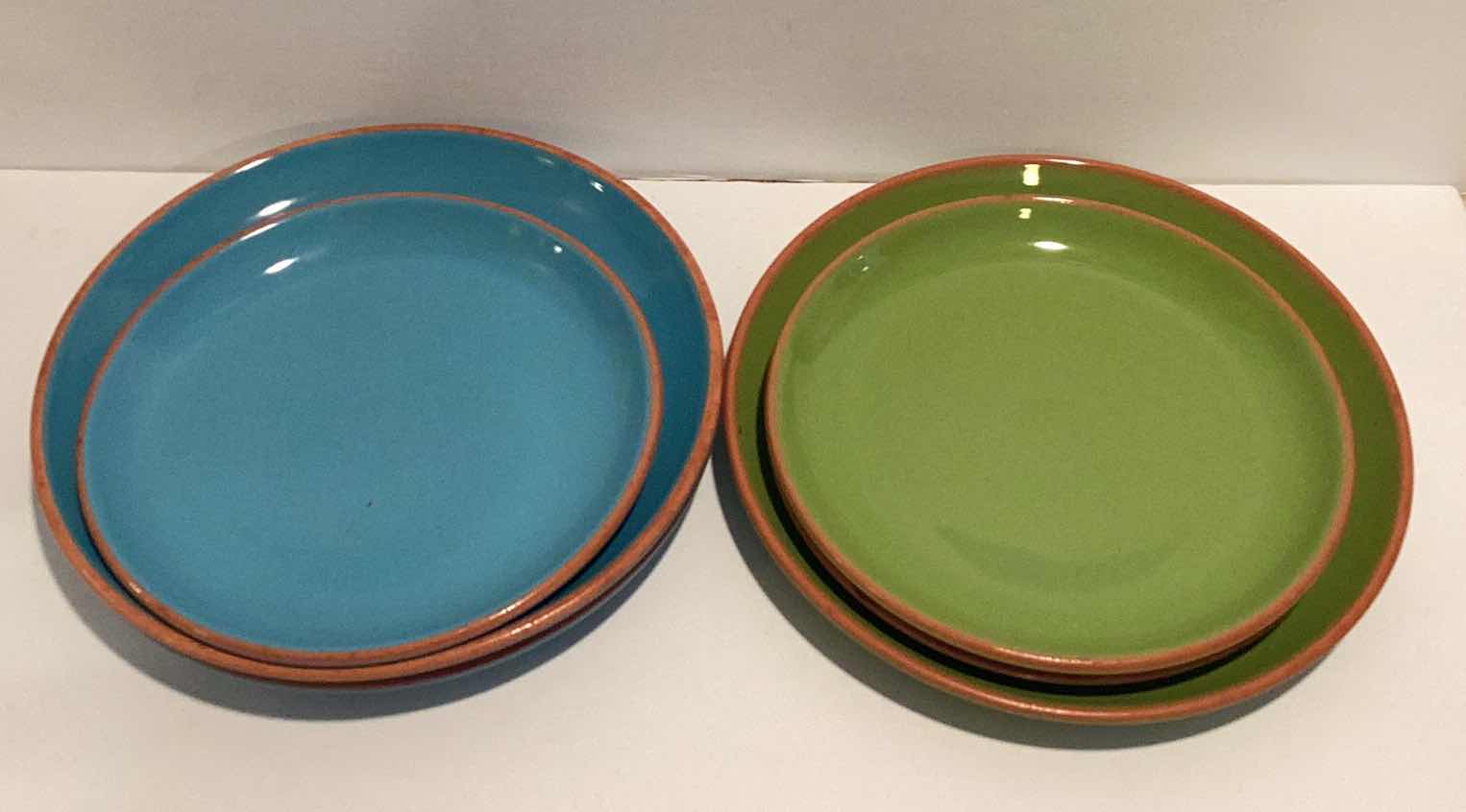 Photo 1 of SOLEIL BY OVERANDBACK TERRACOTTA PLATE SETS VERY MINOR CHIPS