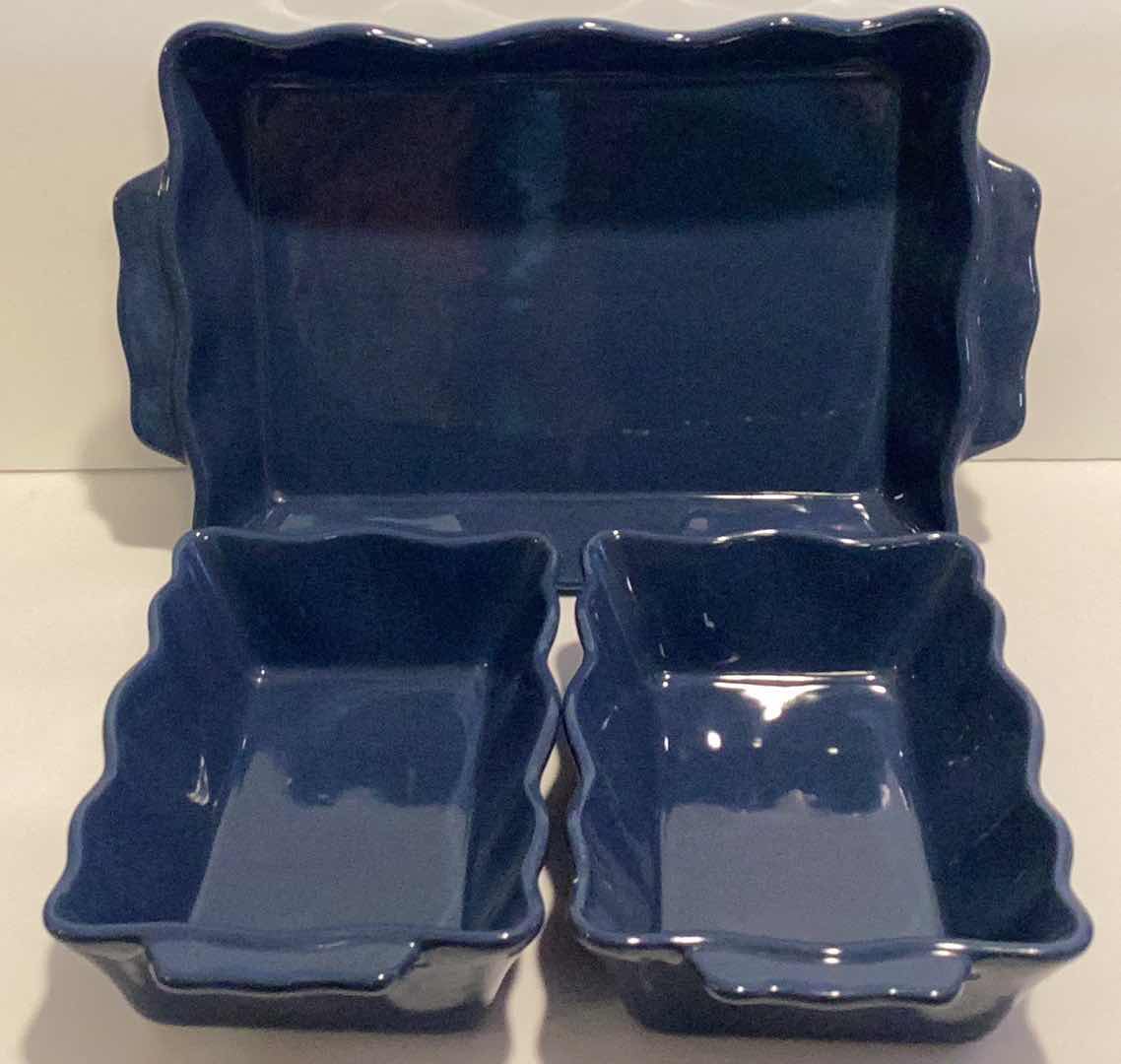 Photo 1 of BICO BEADED BAKEWARE- RED AND BLUE STONEWARE BAKING SETS
