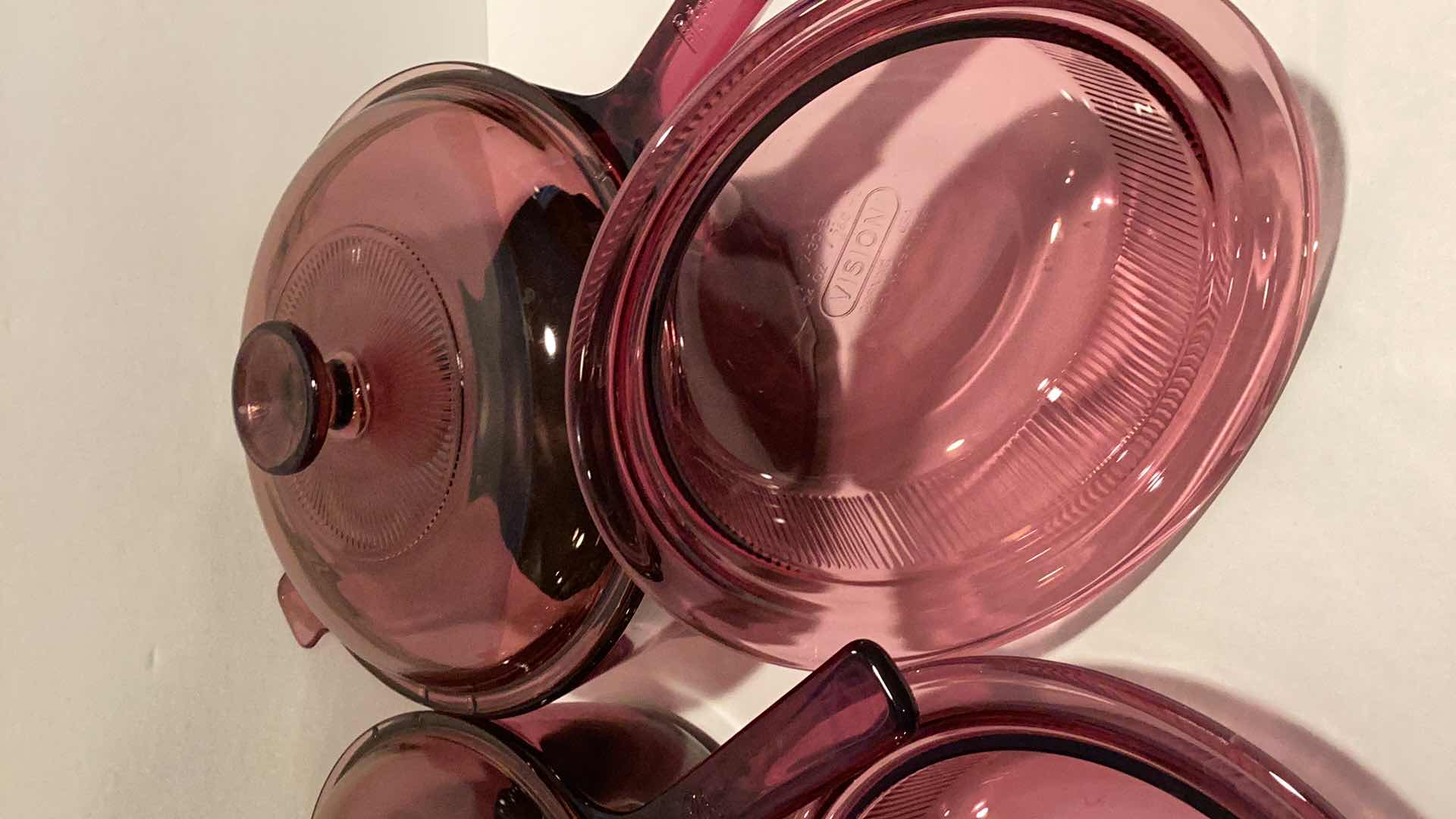 Photo 1 of VINTAGE PYREX CRANBERRY VISIONS CORNINGWARE