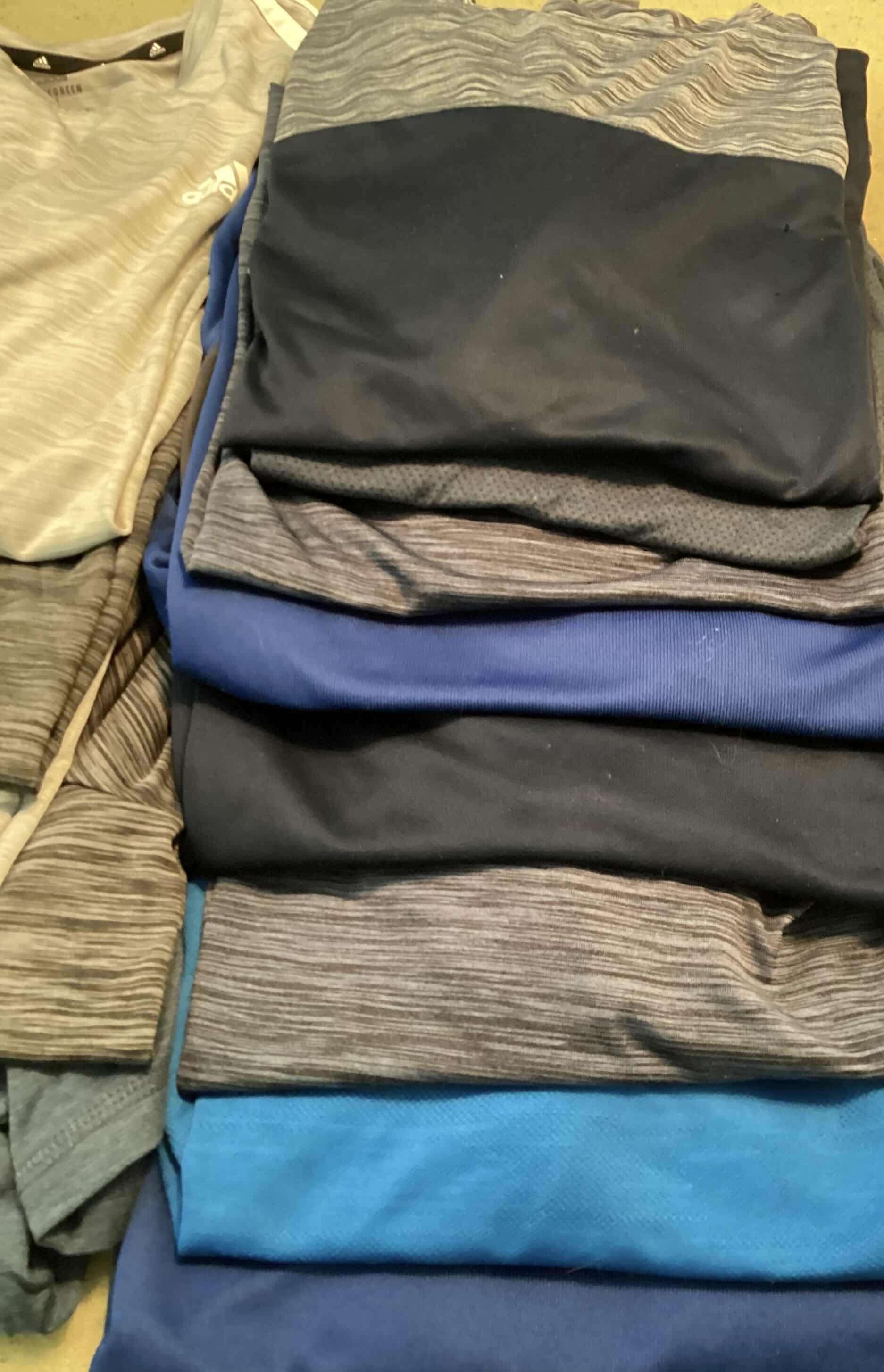 Photo 1 of MENS ACTIVE WEAR SHIRTS MOST ARE ADIDAS SIZE L / XL
