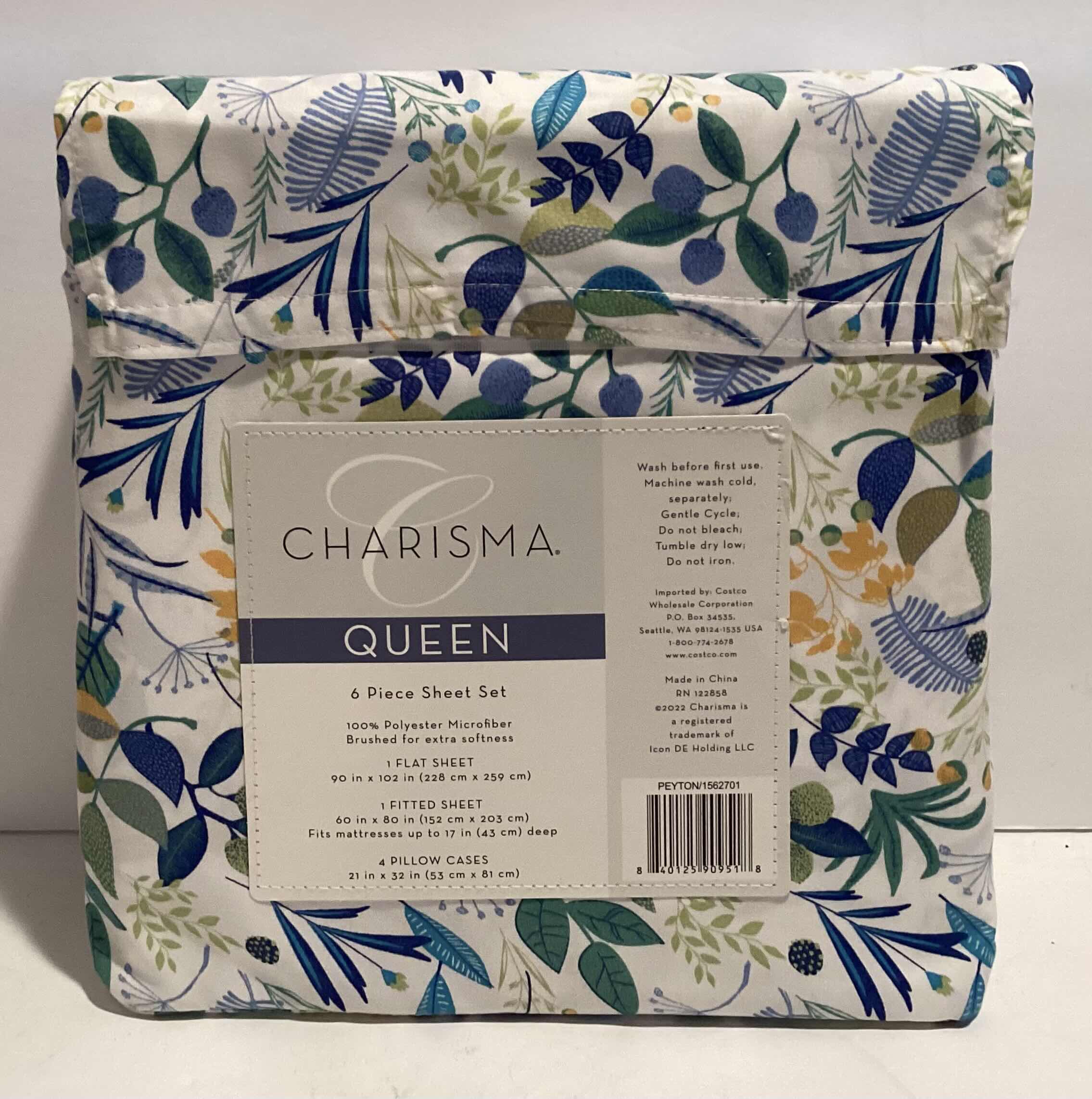 Photo 1 of NIB CHARISMA QUEEN FLORAL 6 PIECE SHEET SET