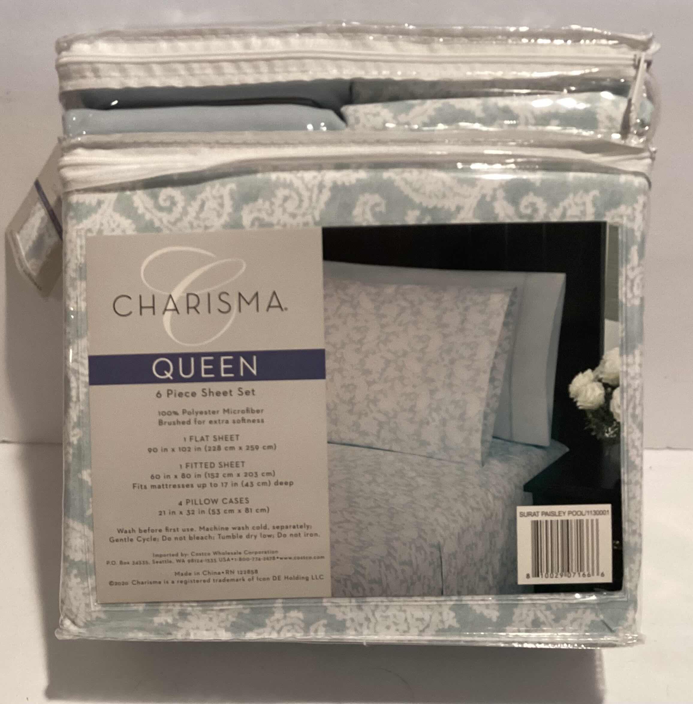 Photo 1 of NIB CHARISMA QUEEN PAISLEY 6 PIECE SHEET SET