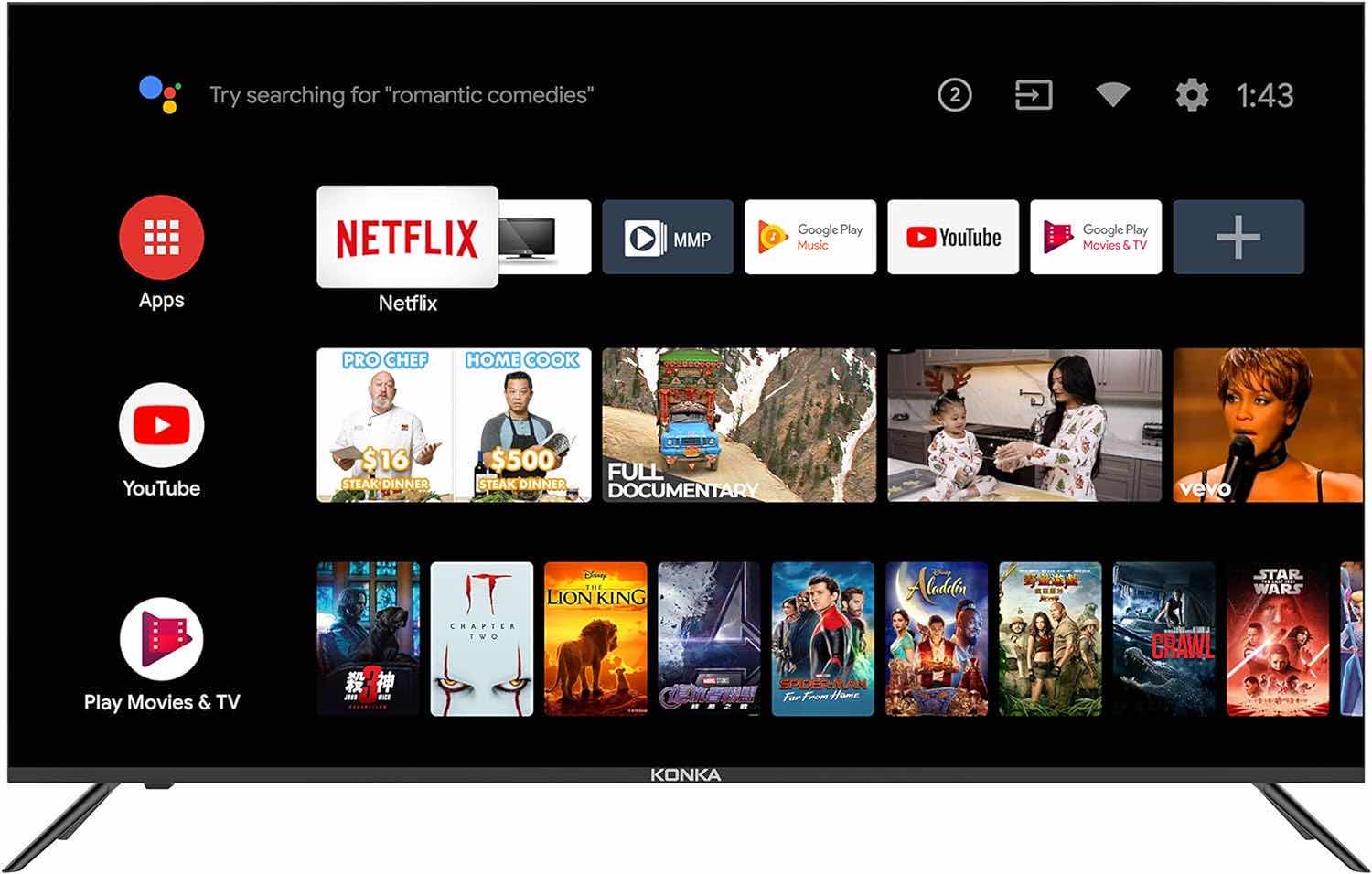 Photo 1 of KONKA 65” TV AND MOUNT 
BUYER TO REMOVE