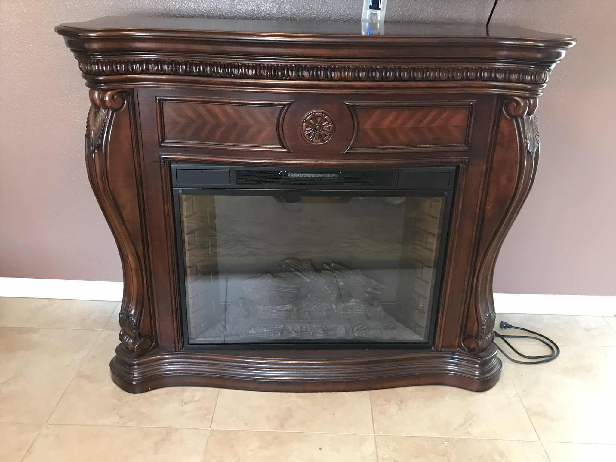 Photo 1 of CLASSICFLAME LEXINGTON INFRARED ELECTRIC FIREPLACE MANTLE IN EMPIRE CHERRY WOOD