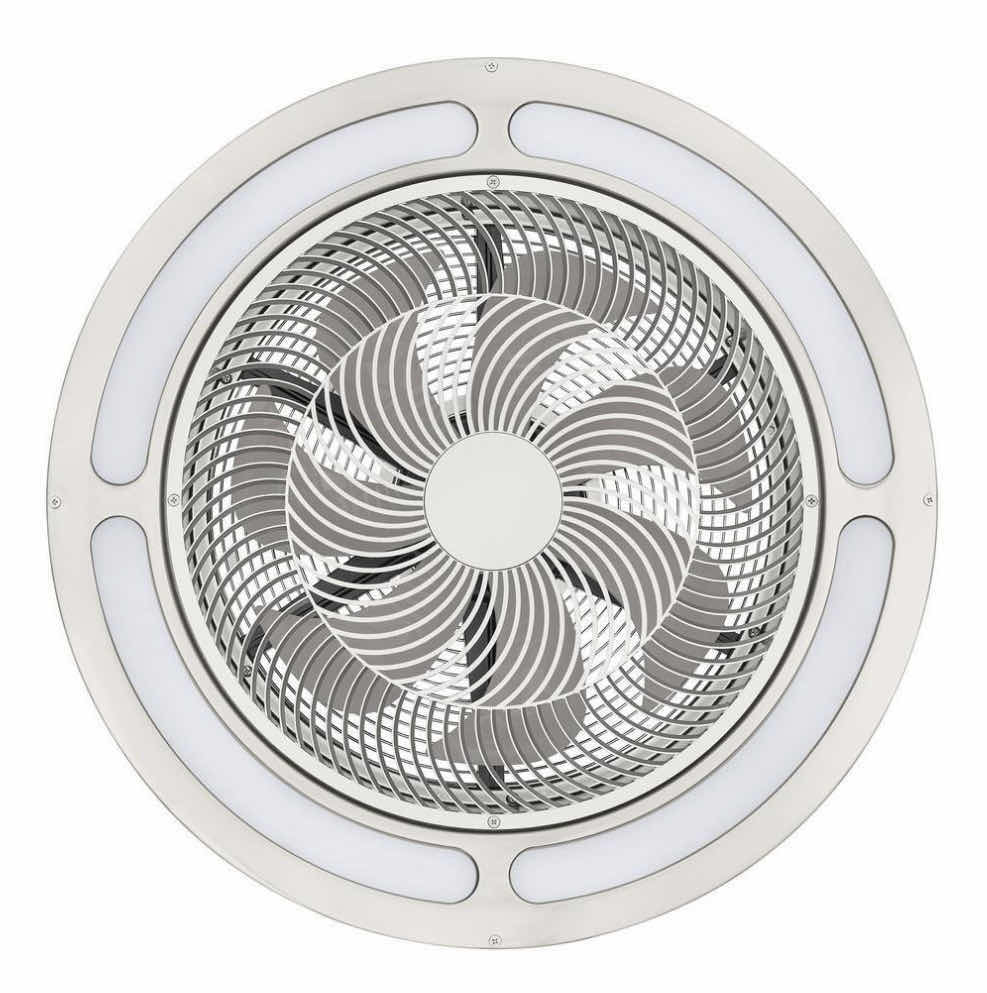 Photo 1 of BRETTE III 23” INTEGRATED LED BRUSHED NICKEL CEILING FAN WITH LIGHT