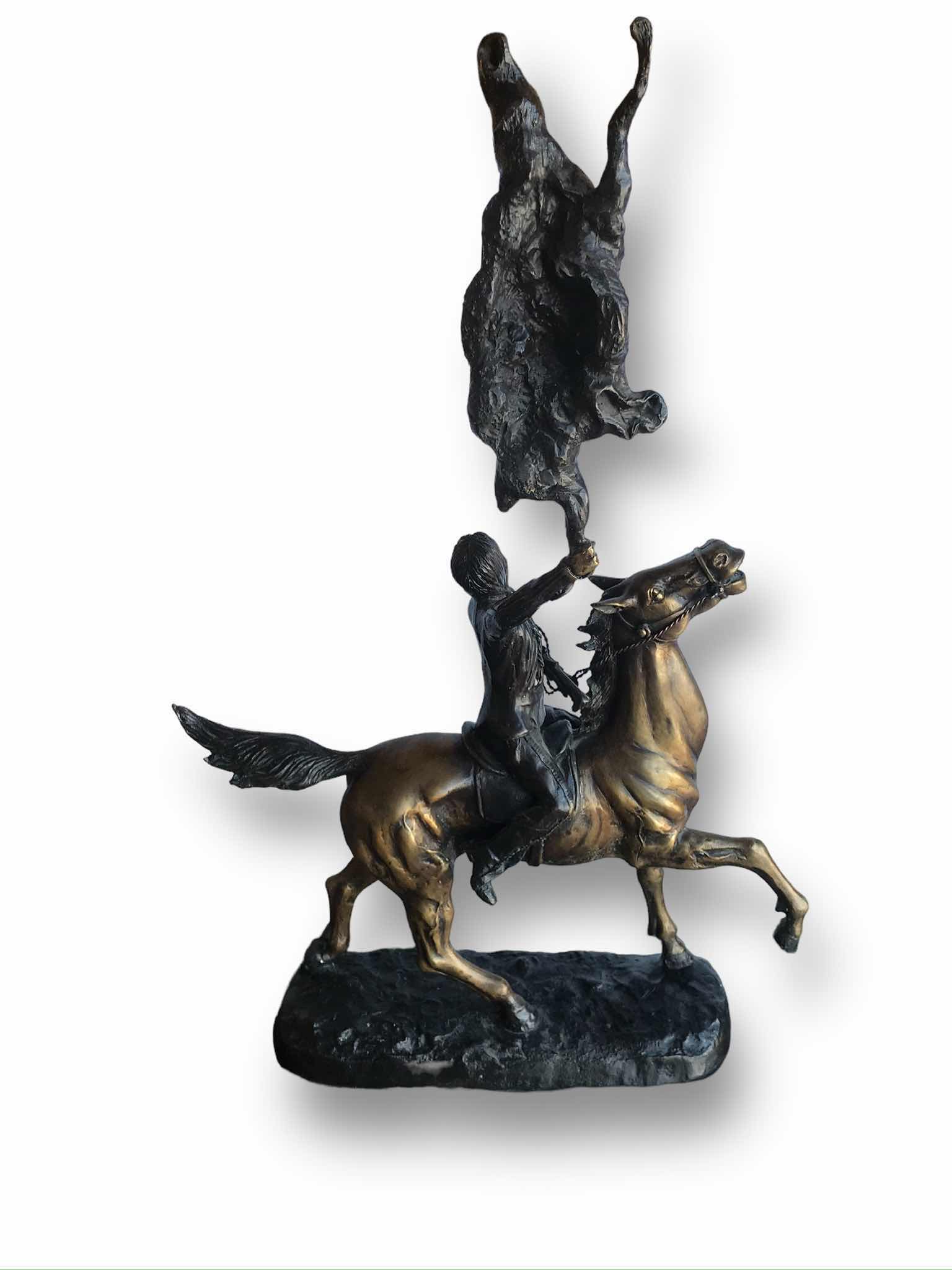 Photo 1 of FREDERIC REMINGTON - BRONZE BUFFALO SIGNAL