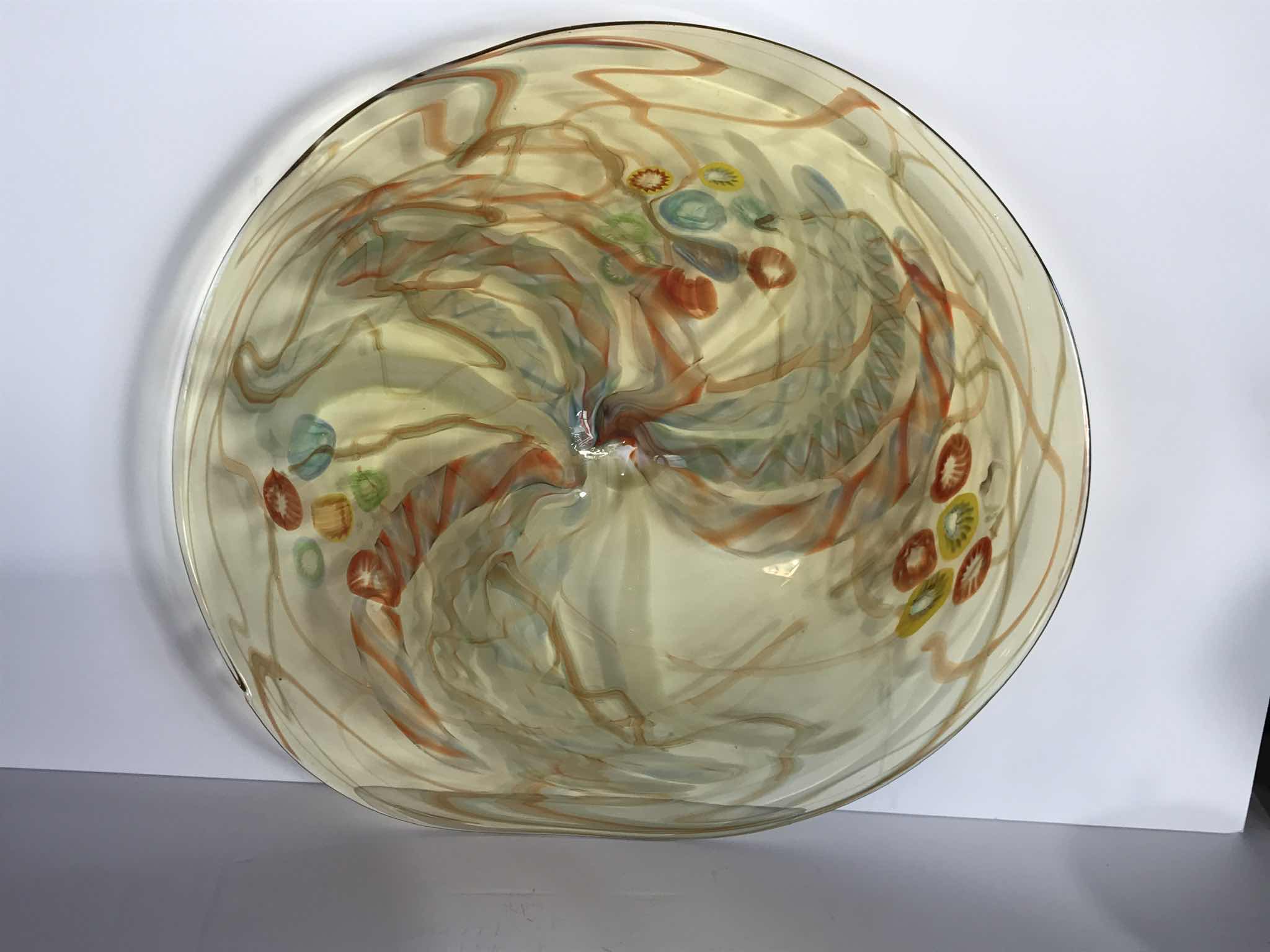 Photo 1 of ADAM JABLONSKI ART GLASS CENTERPIECE BOWL / PLATTER