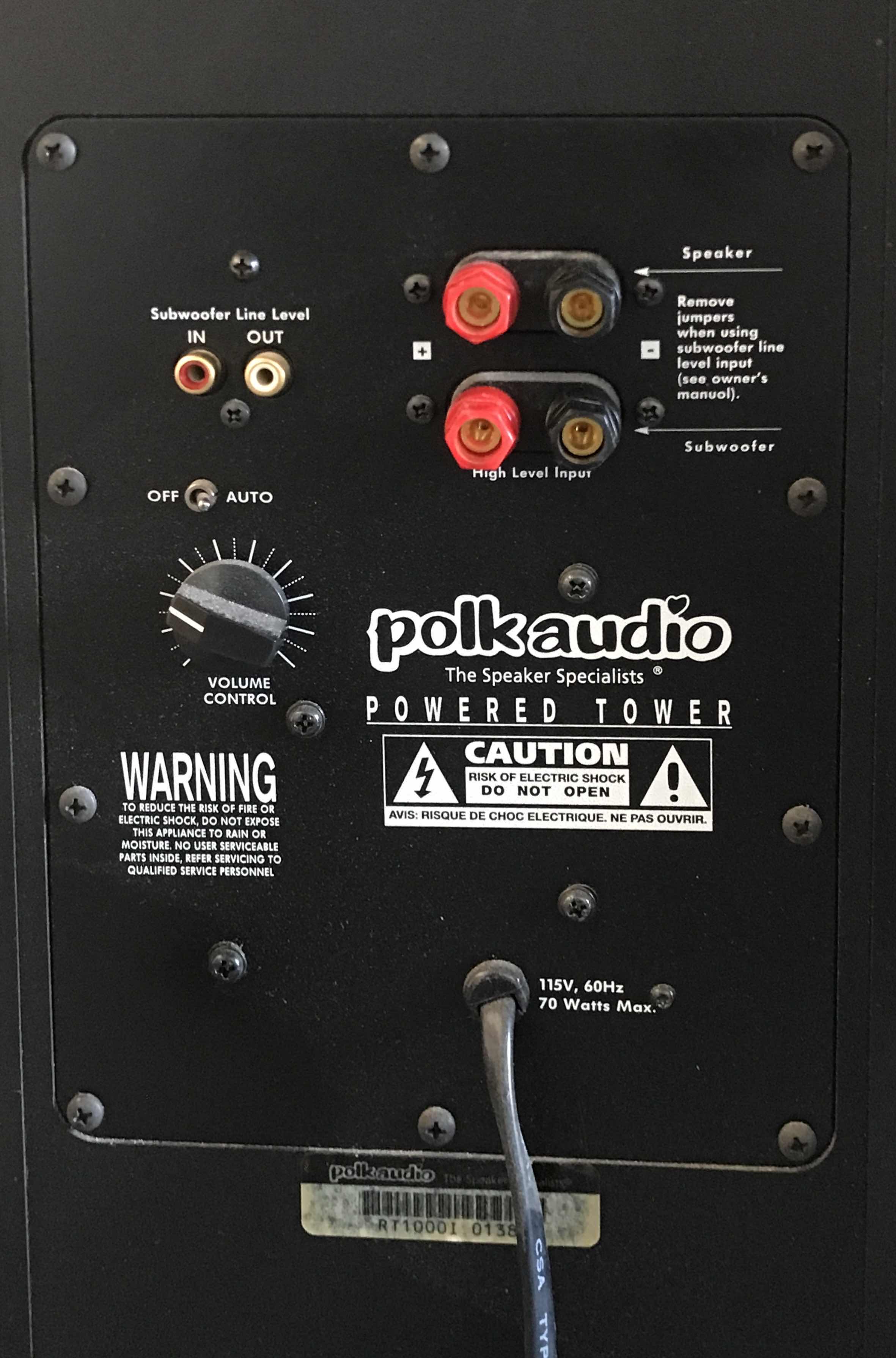 Photo 1 of POLK AUDIO POWER TOWER SPEAKERS