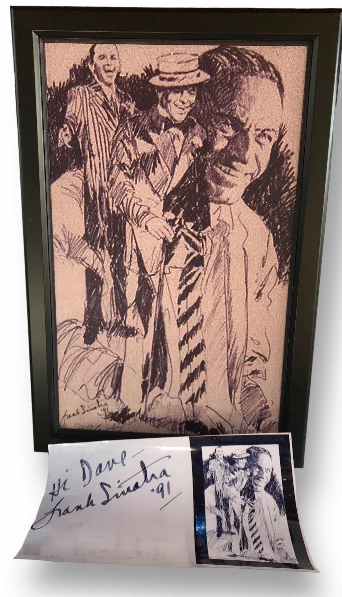 Photo 1 of FRAMED PRINT SIGNED  BY FRANK SINATRA