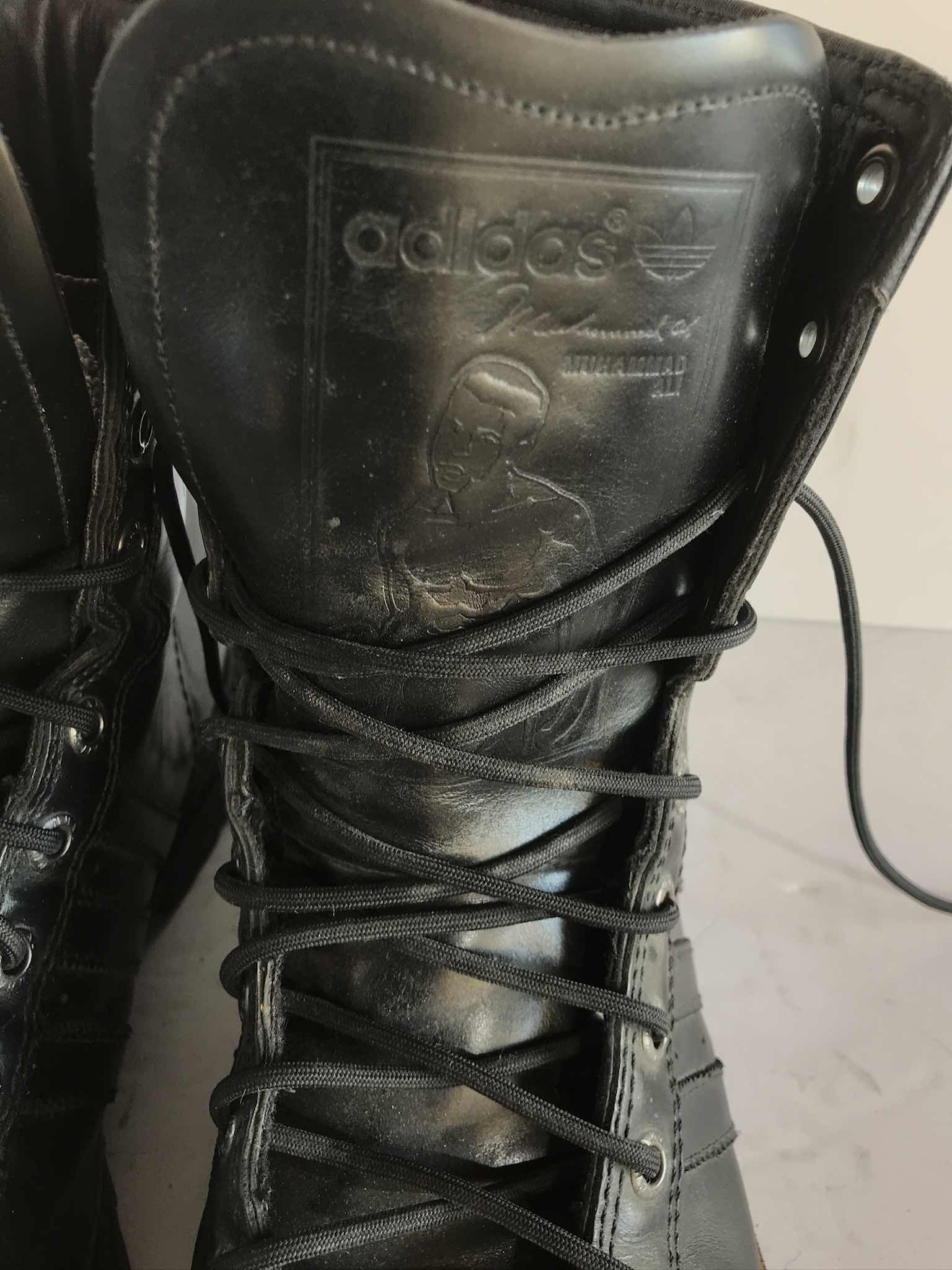 Photo 1 of ADIDAS MUHAMMAD ALI RARE TRAINING LEATHER BOXING / COMBAT BOOTS SIZE 10.5