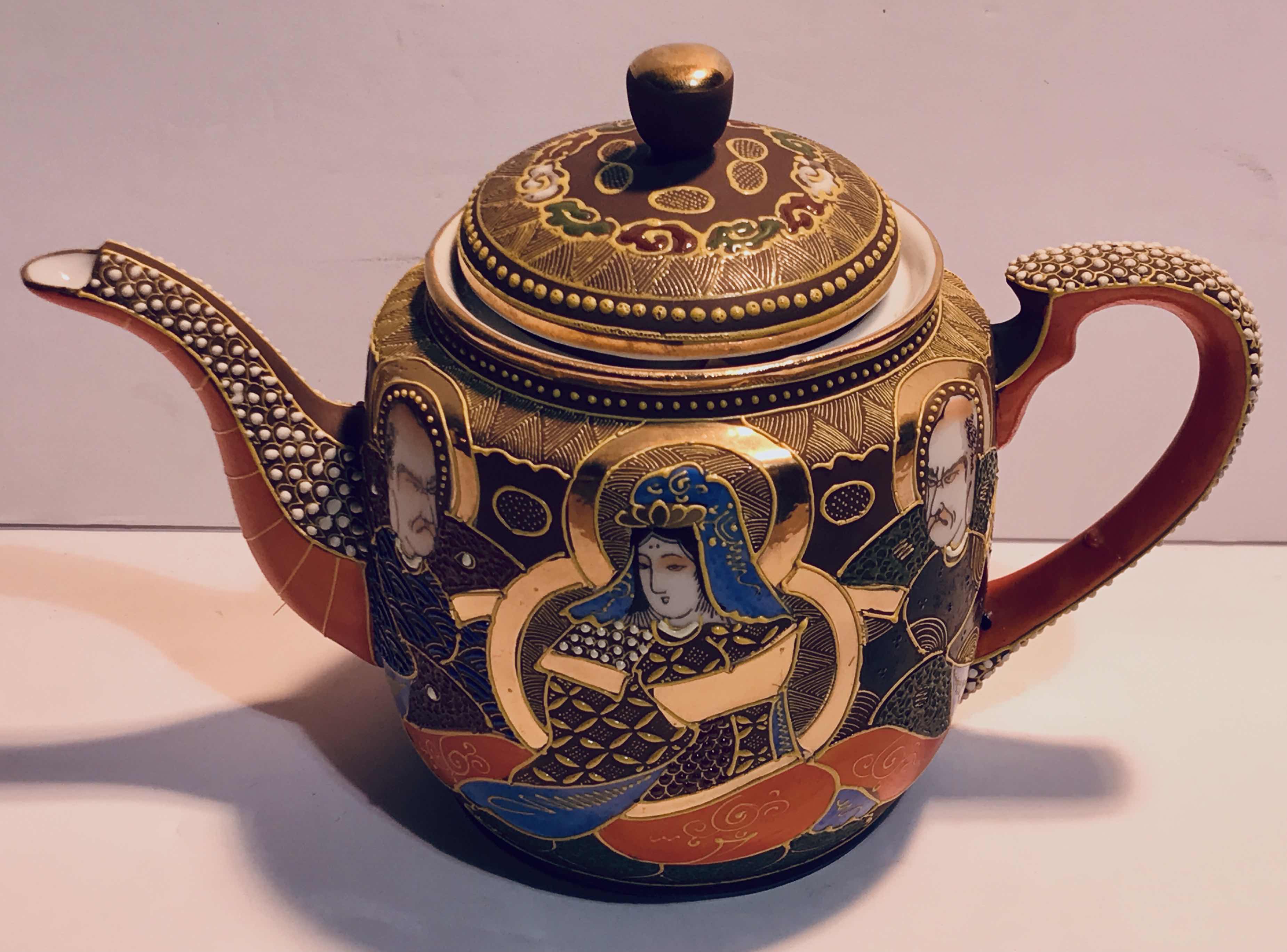 Photo 1 of VINTAGE JAPANESE SATSUMA MORIAGE TEA SET