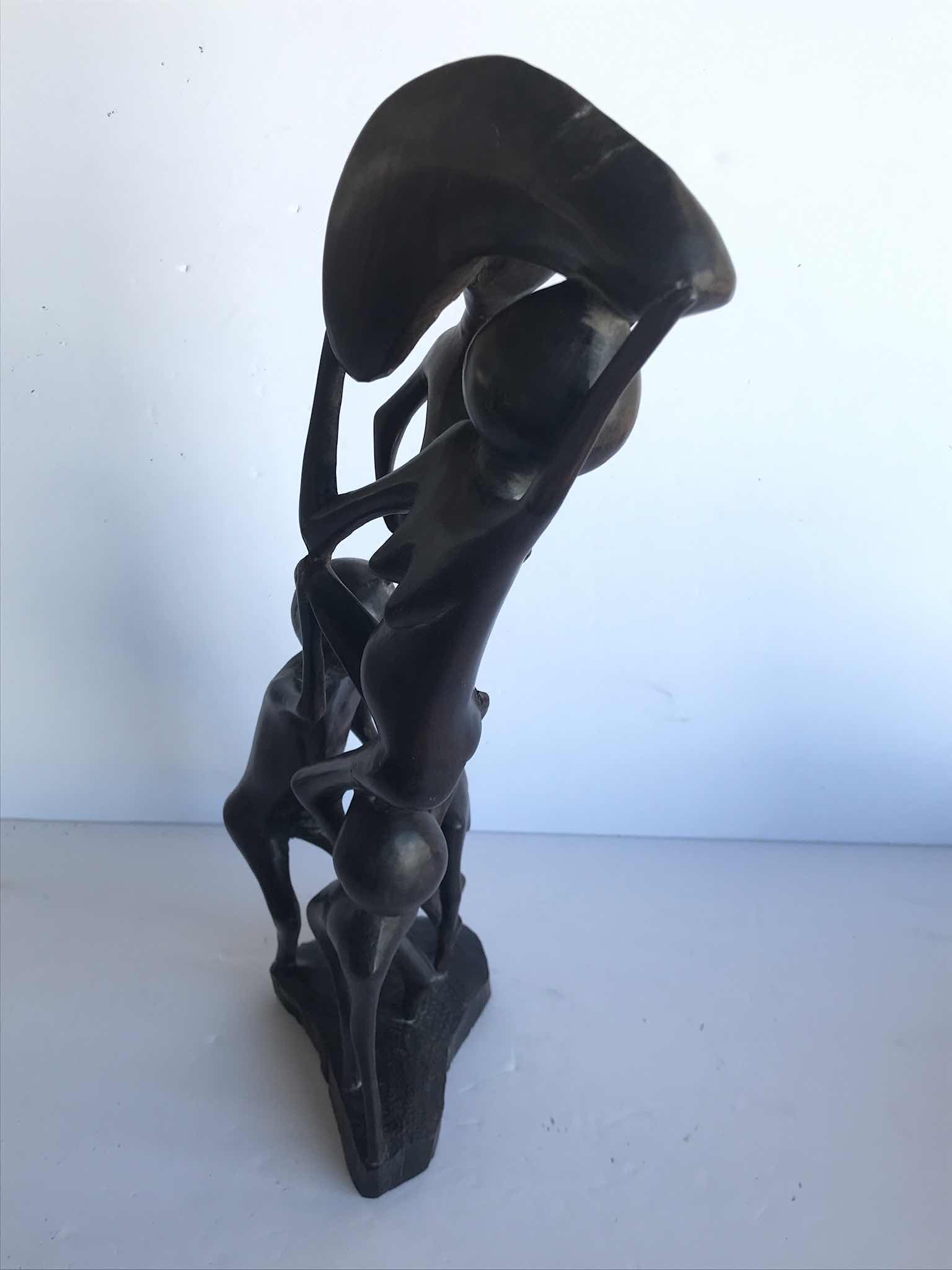 Photo 1 of LARGE ABORIGINAL HAND CARVED ABSTRACT WOODEN SCULPTURE H 17”