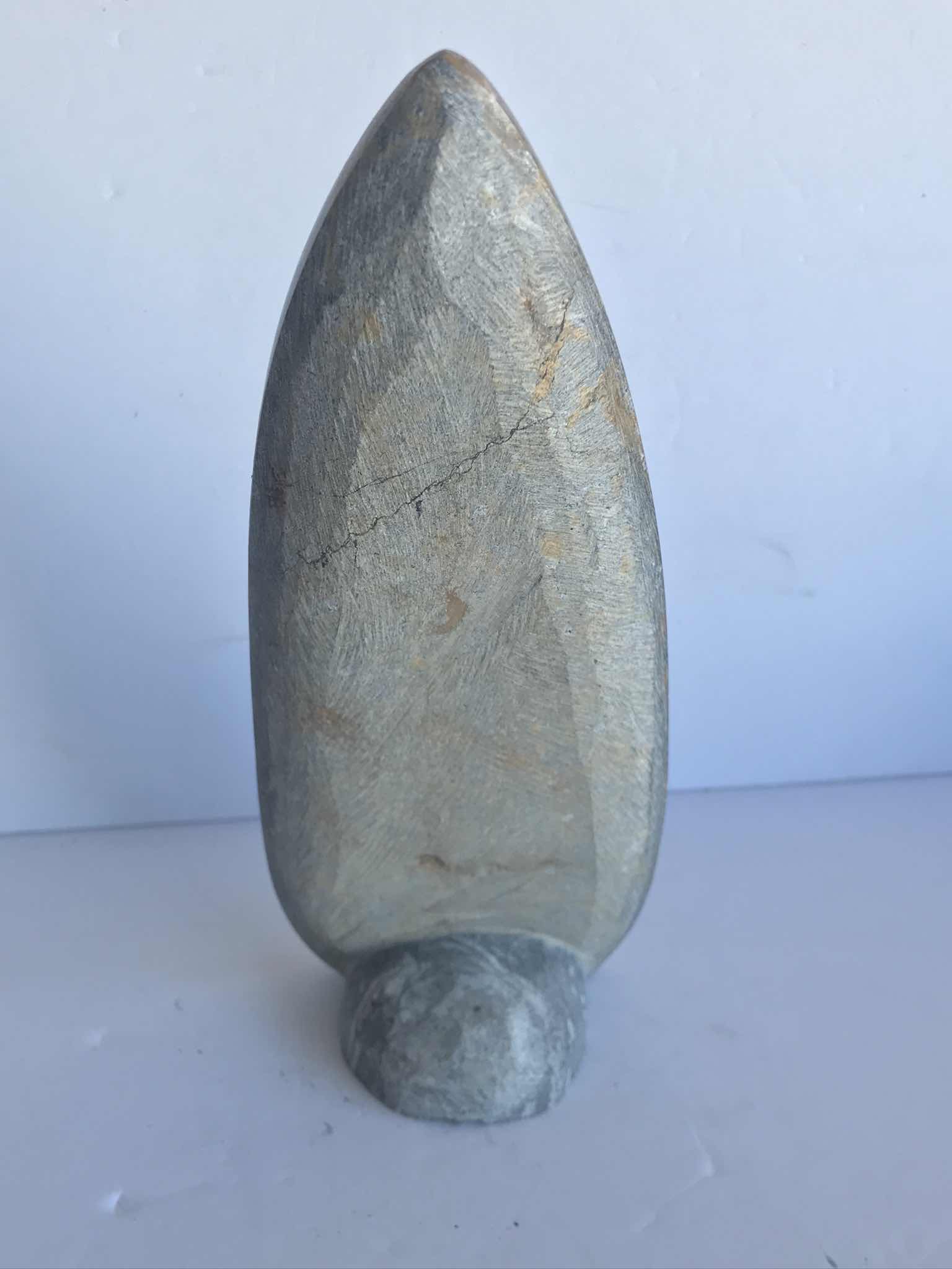 Photo 1 of SINGLE ORTHOCERAS FOSSIL SCULPTURE H 11”