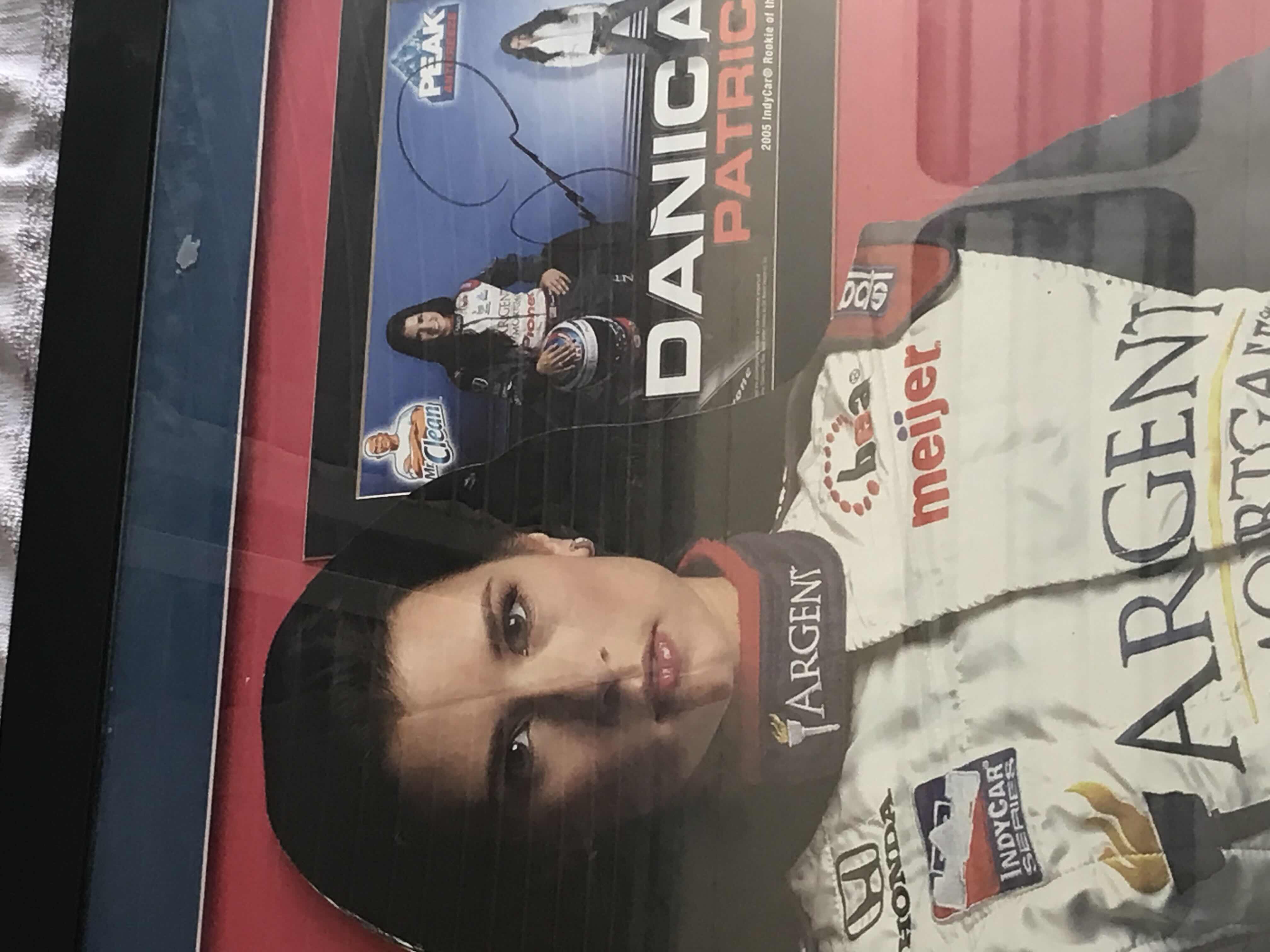 Photo 1 of LIFE SIZE CARDBOARD PICTURE OF DANICA PATRICK SIGNED AND FRAMED WITH PROMO CARD 36”x 72”