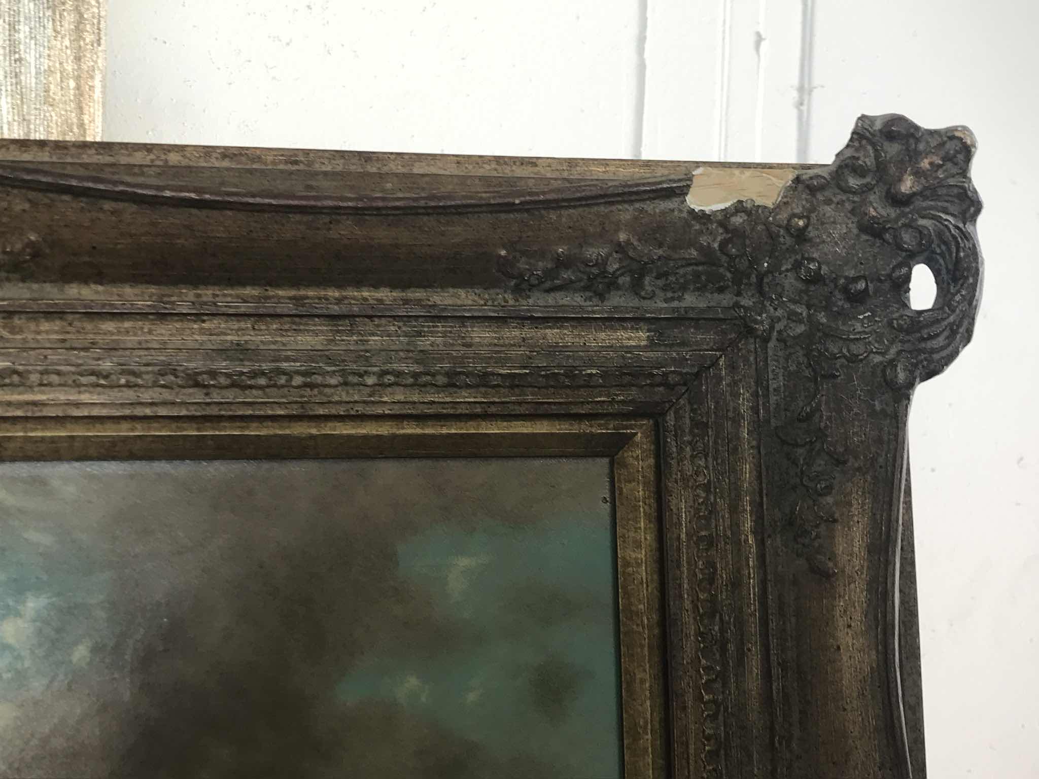 Photo 1 of ANTIQUE FRAMED OIL ON CANVAS 30” x 26”