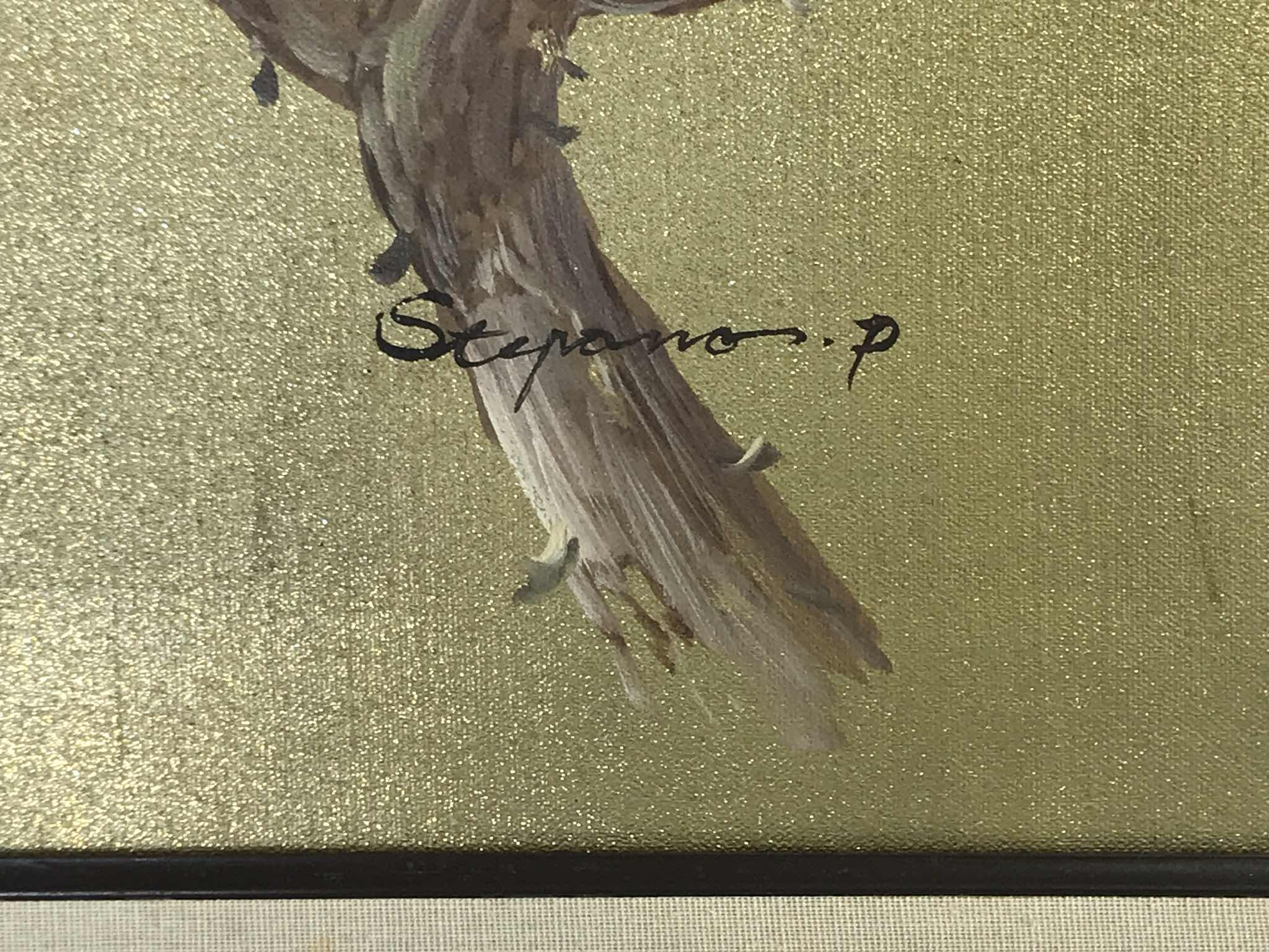 Photo 1 of VINTAGE FRAMED BALD EAGAL ART ON CANVAS SIGNED STEPANO P 27” x 32”