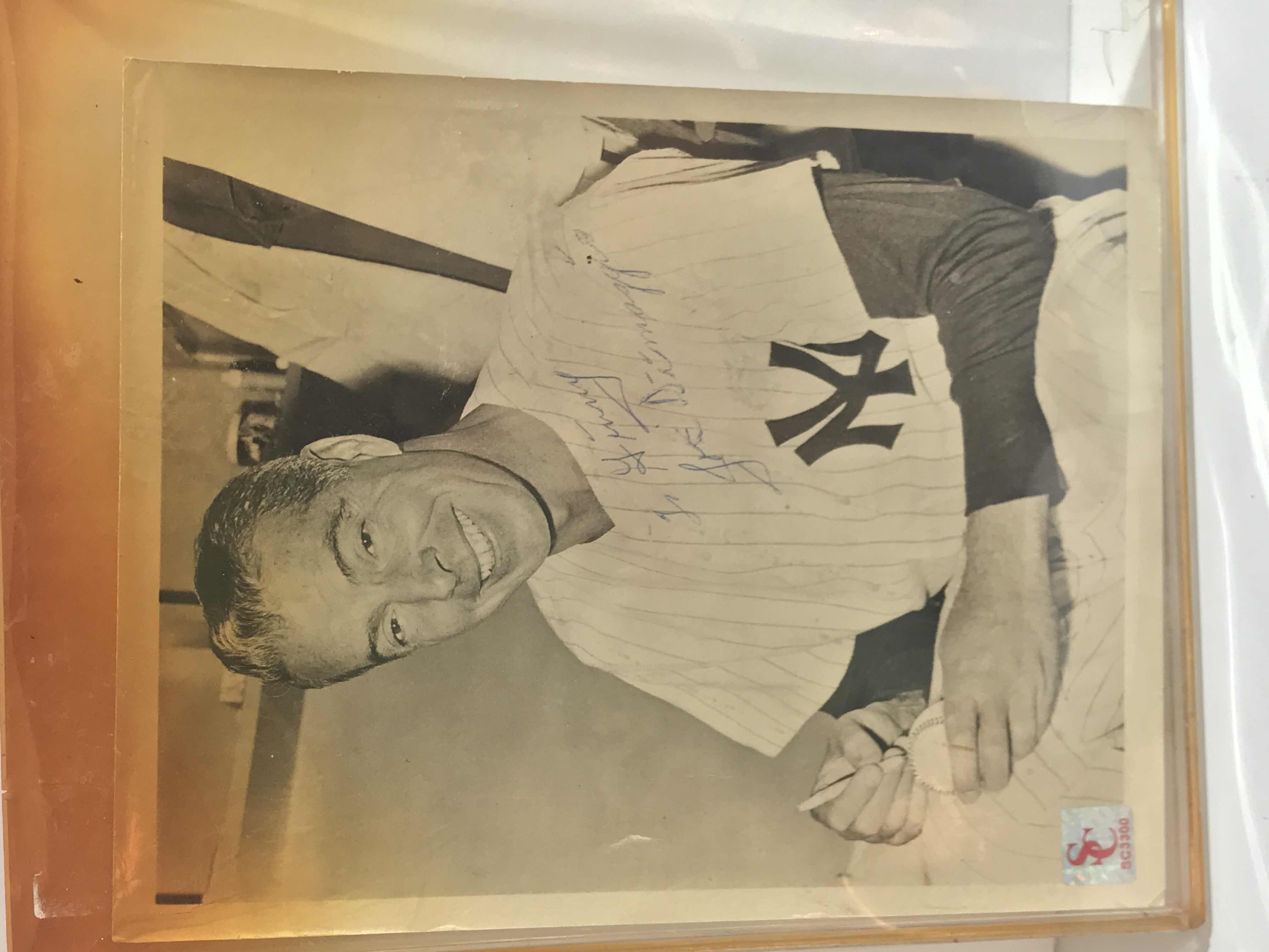 Photo 1 of VERY RARE AUTOGRAPH OF JOE DIMAGGIO AND HEADSHOT OF BEAUTIFUL MARILYN MONROE