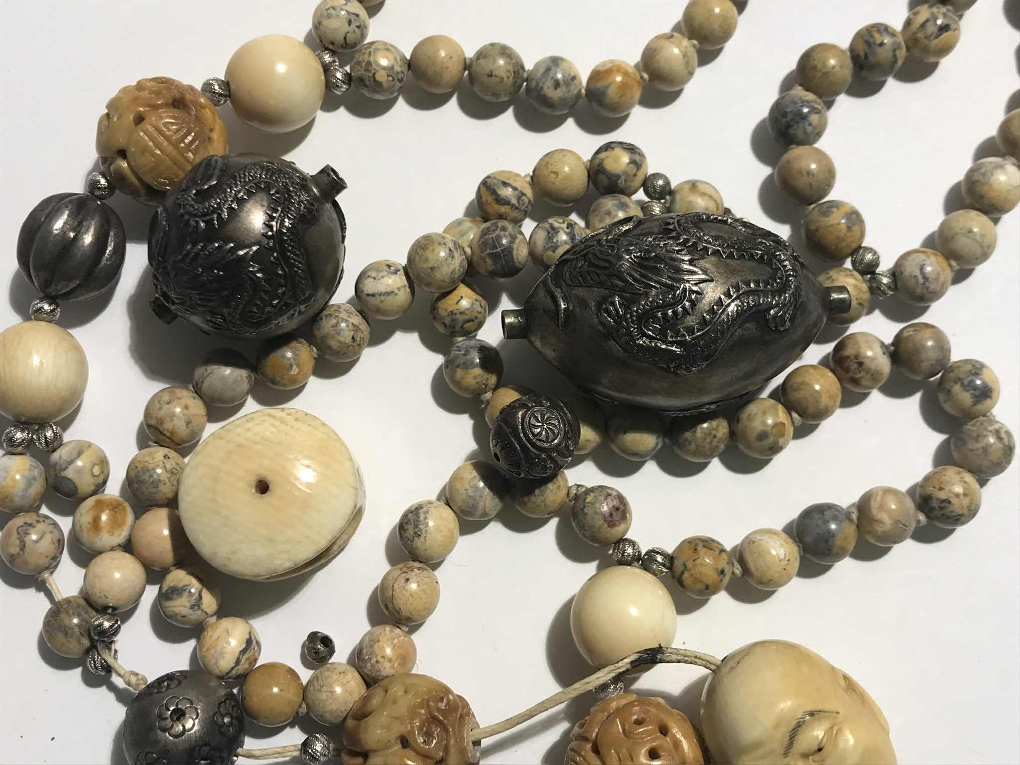 Photo 1 of RARE VINTAGE ASIAN CARVED BUDDA PENDANT NECKLACE 
NEEDS REPAIR