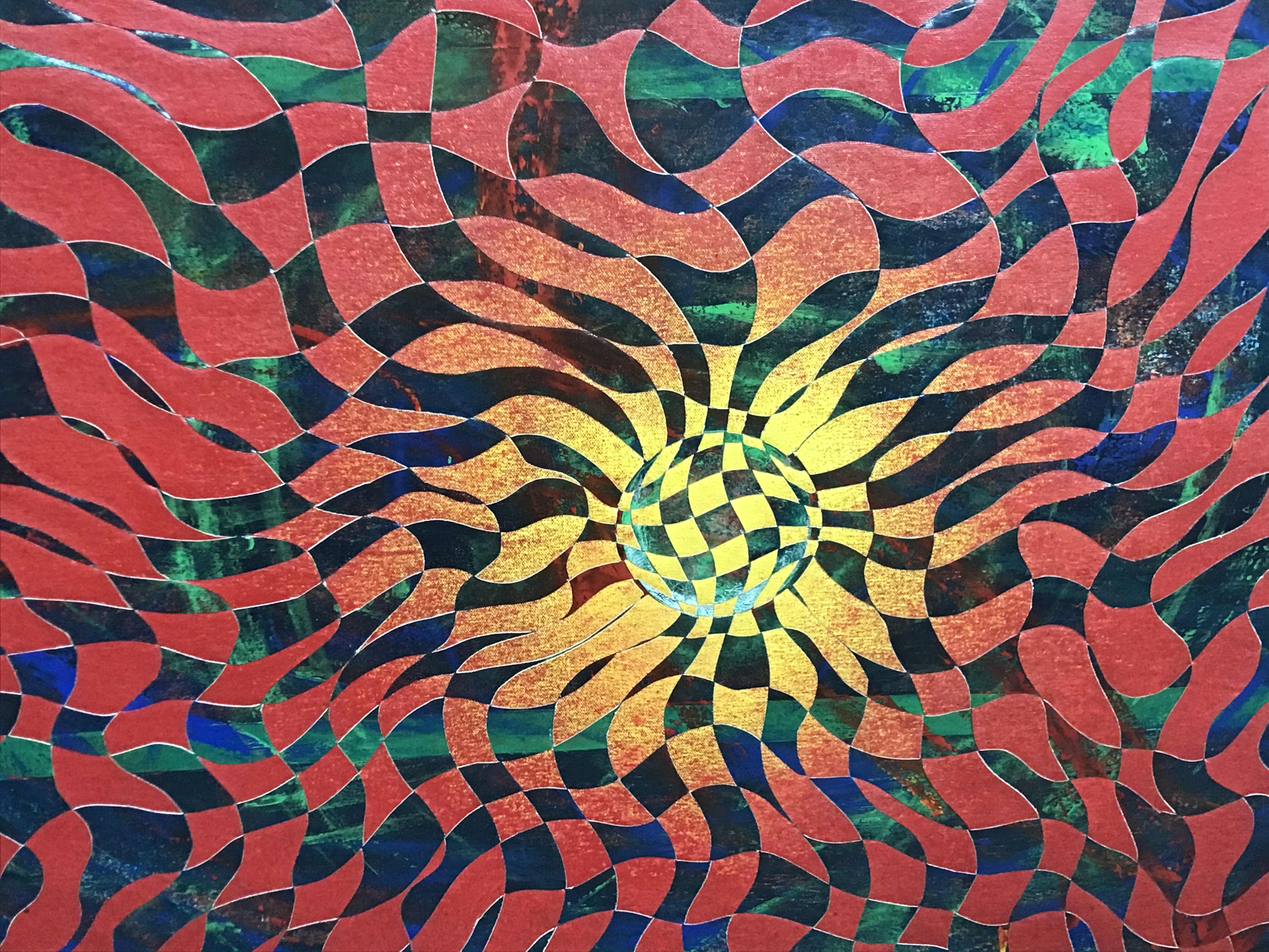 Photo 1 of MOHAN SANDARESAN WEAVED ARTWORK FRAMED AND SIGNED 45” x 29”