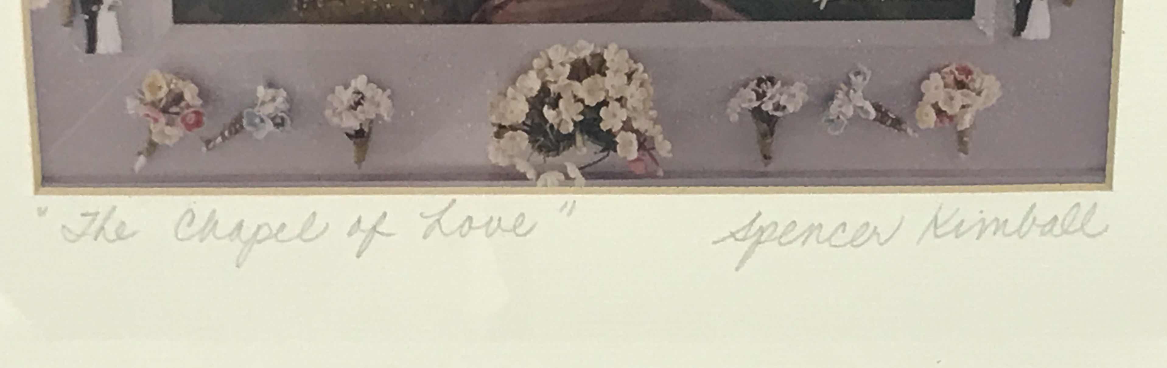 Photo 1 of “THE CHAPEL OF LOVE” BY SPENCER KIMBALL FRAMED AND SIGNED BY ARTIST 14” x 17”