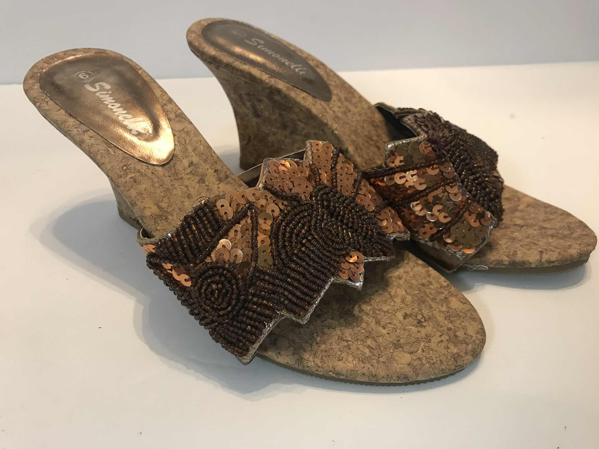 Photo 1 of VINTAGE DESIGNER SIMONELL WOMENS BEADED HEELS SIZE 6