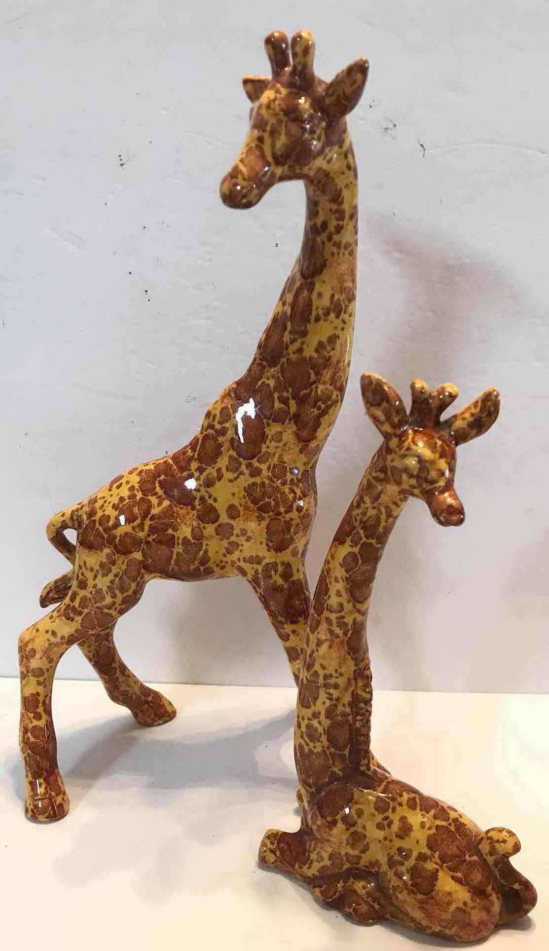Photo 1 of VINTAGE HANDCRAFTED CERAMIC FAMILY OF GIRAFFES- TALLEST H-15”