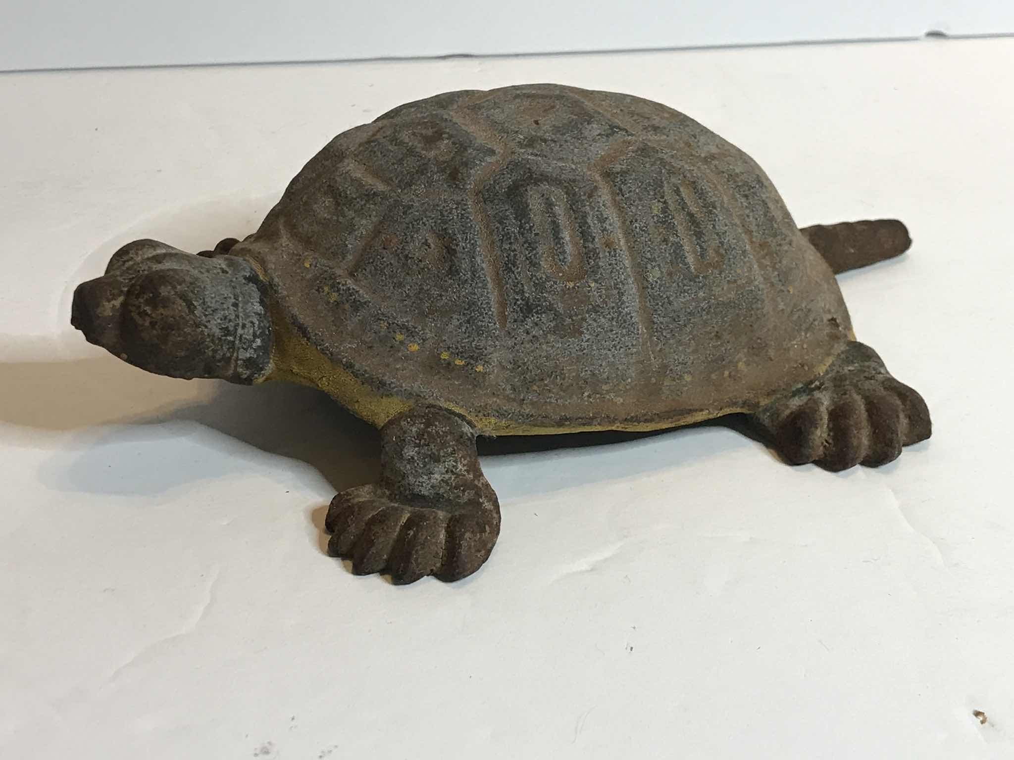 Photo 1 of ANTIQUE CAST IRON BOX TURTLE DOORSTOP/ FOLK ART