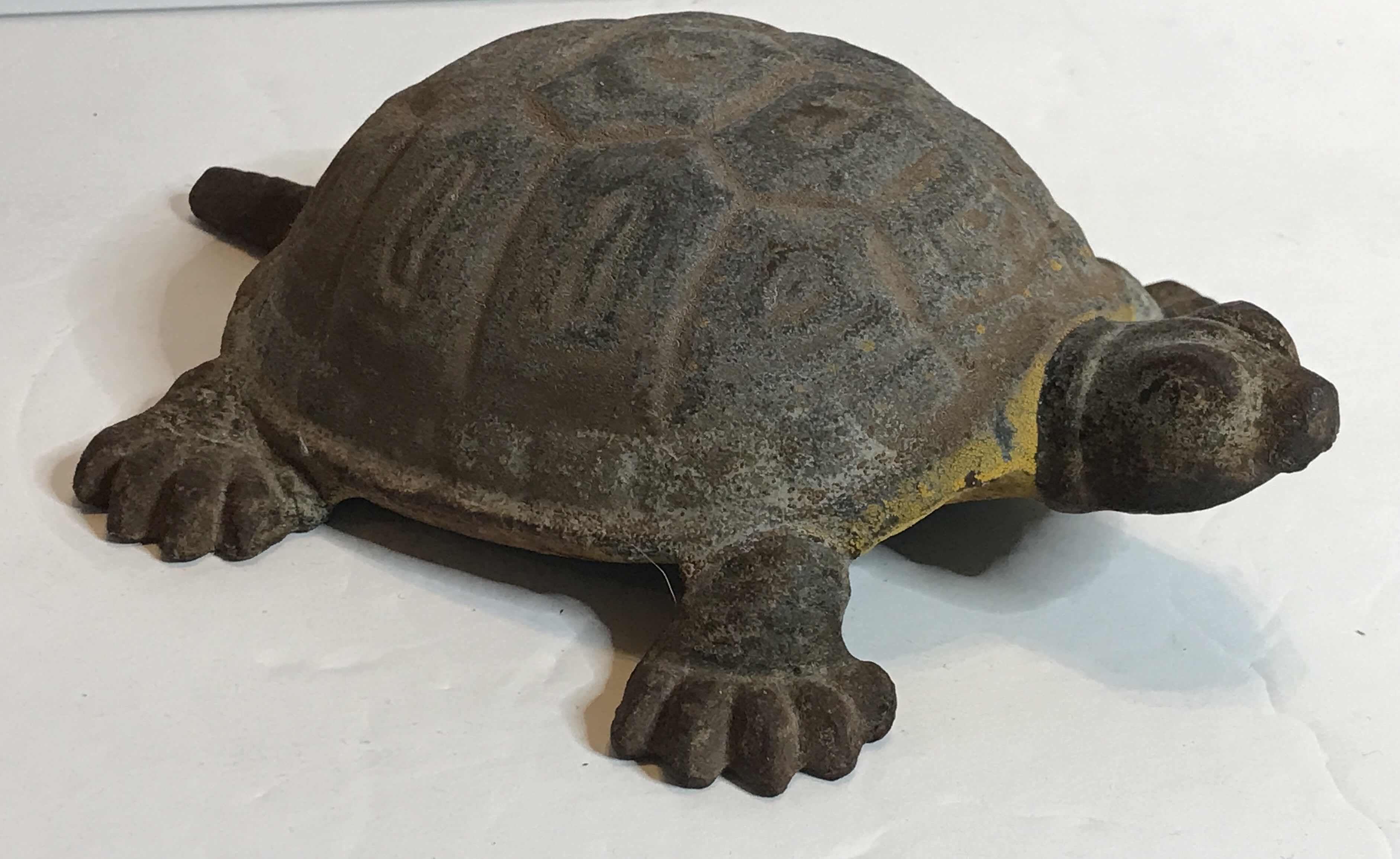 Photo 1 of ANTIQUE CAST IRON BOX TURTLE DOORSTOP/ FOLK ART