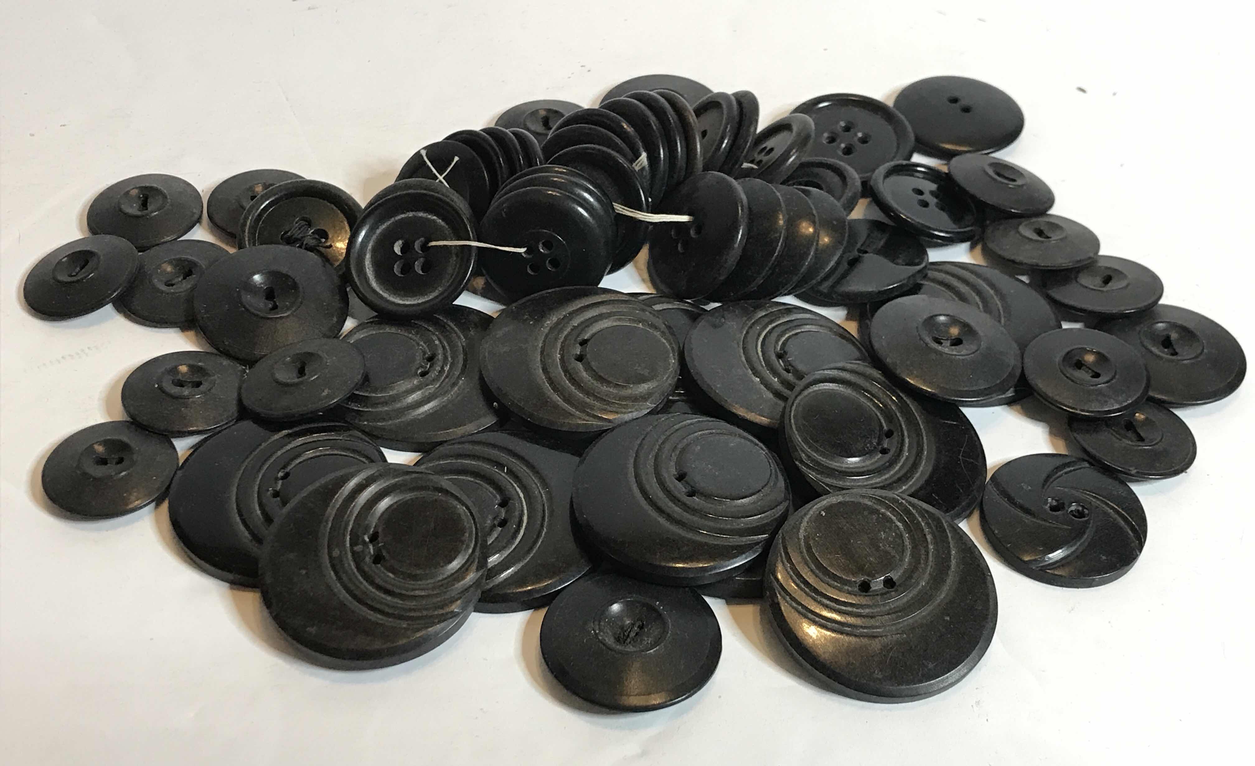 Photo 1 of VINTAGE & ANTIQUE BLACK BAKELITE BUTTONS & MORE