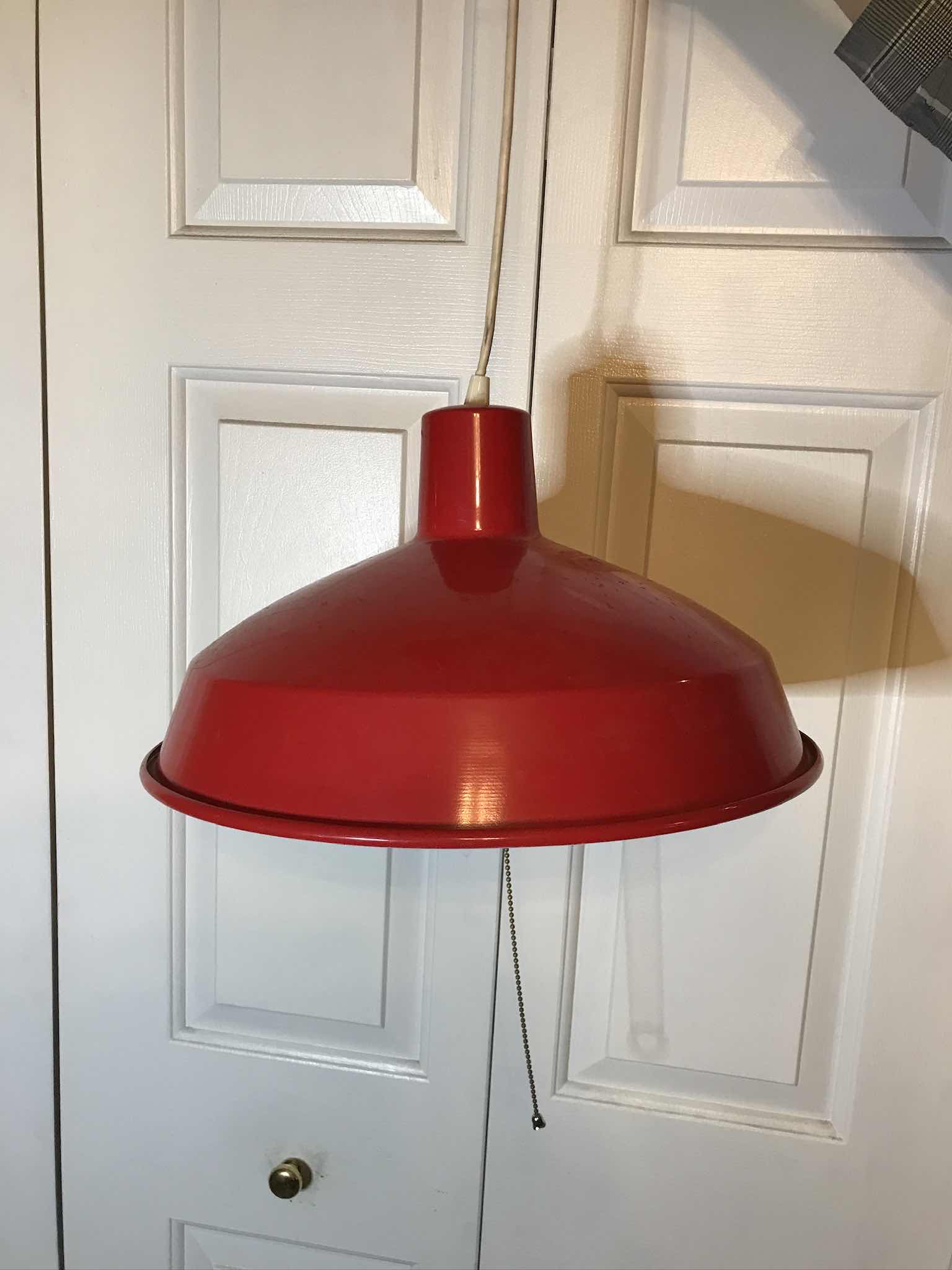 Photo 1 of RETRO RED INDUSTRIAL PENDANT LIGHT 16”