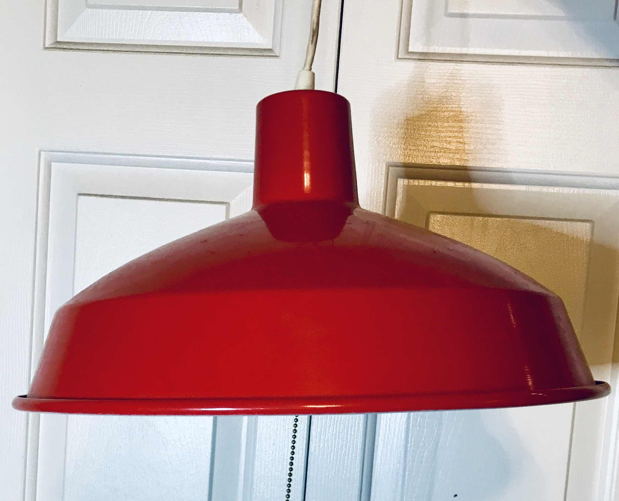 Photo 1 of RETRO RED INDUSTRIAL PENDANT LIGHT 16”