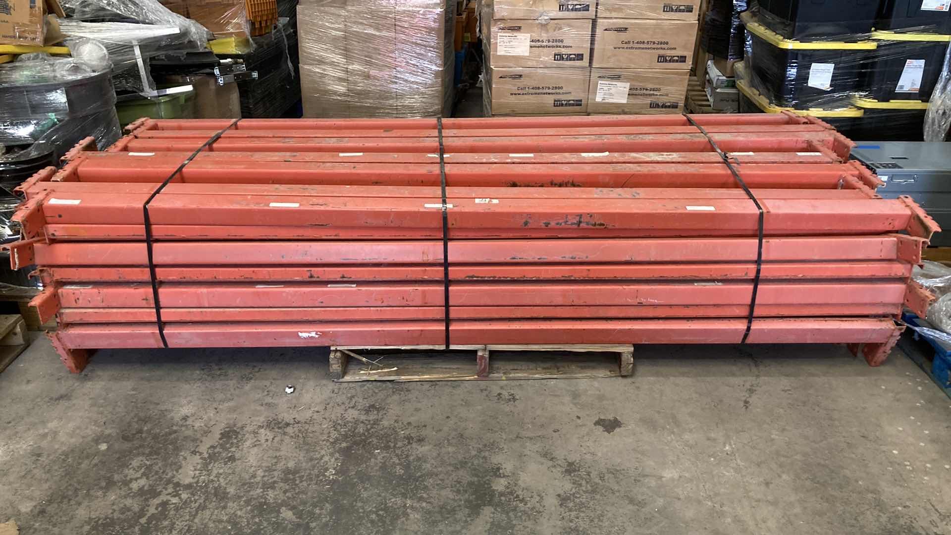 Photo 1 of HEAVY DUTY PALLET RACK CROSS BEAMS ONLY (4) 3.5” X 110”