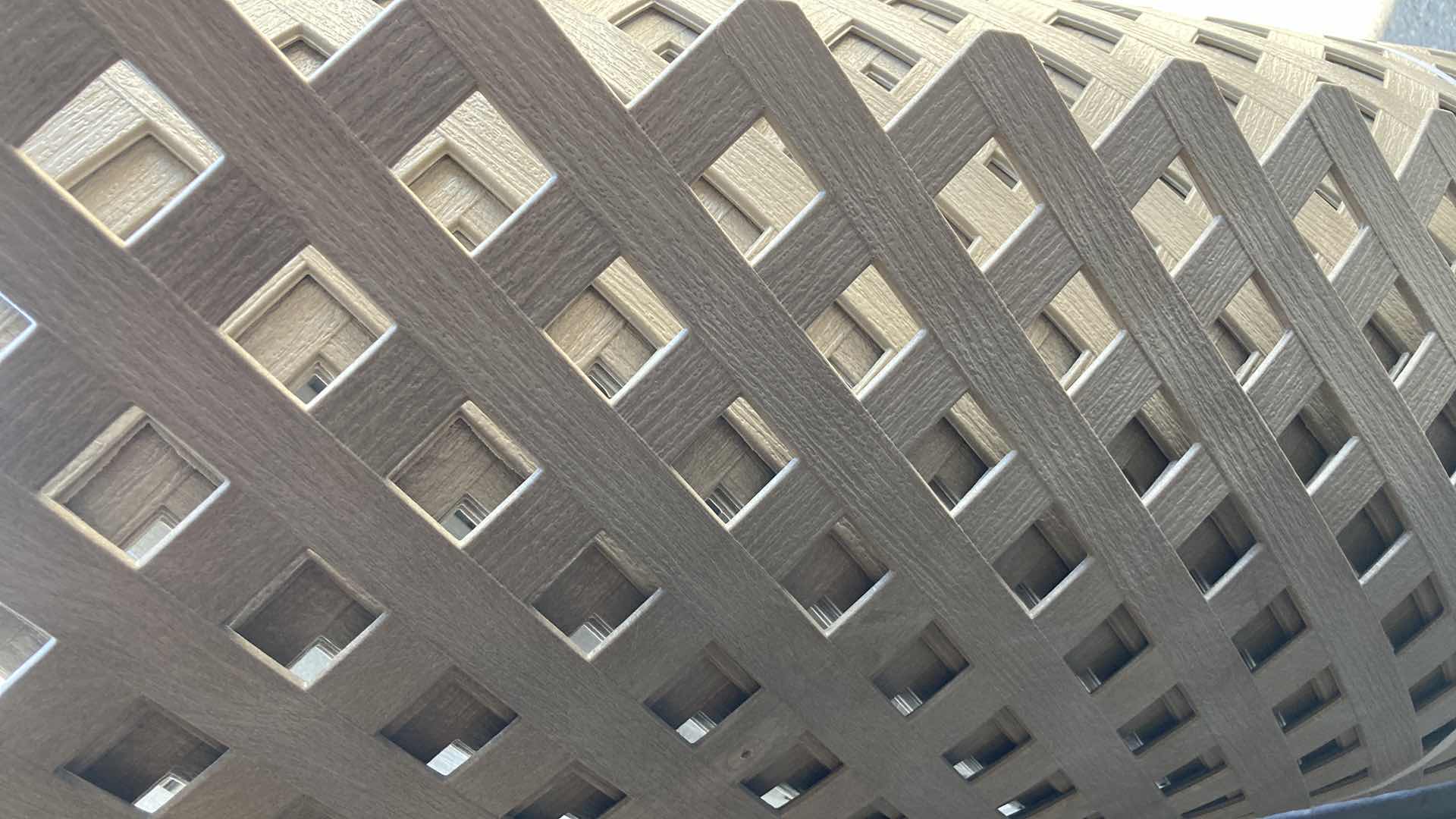 Photo 1 of NEW DECKORATORS PRIVACY DIAMOND BROWNSTONE FINISH PLASTIC LATTICE 47.5” X 94.5”