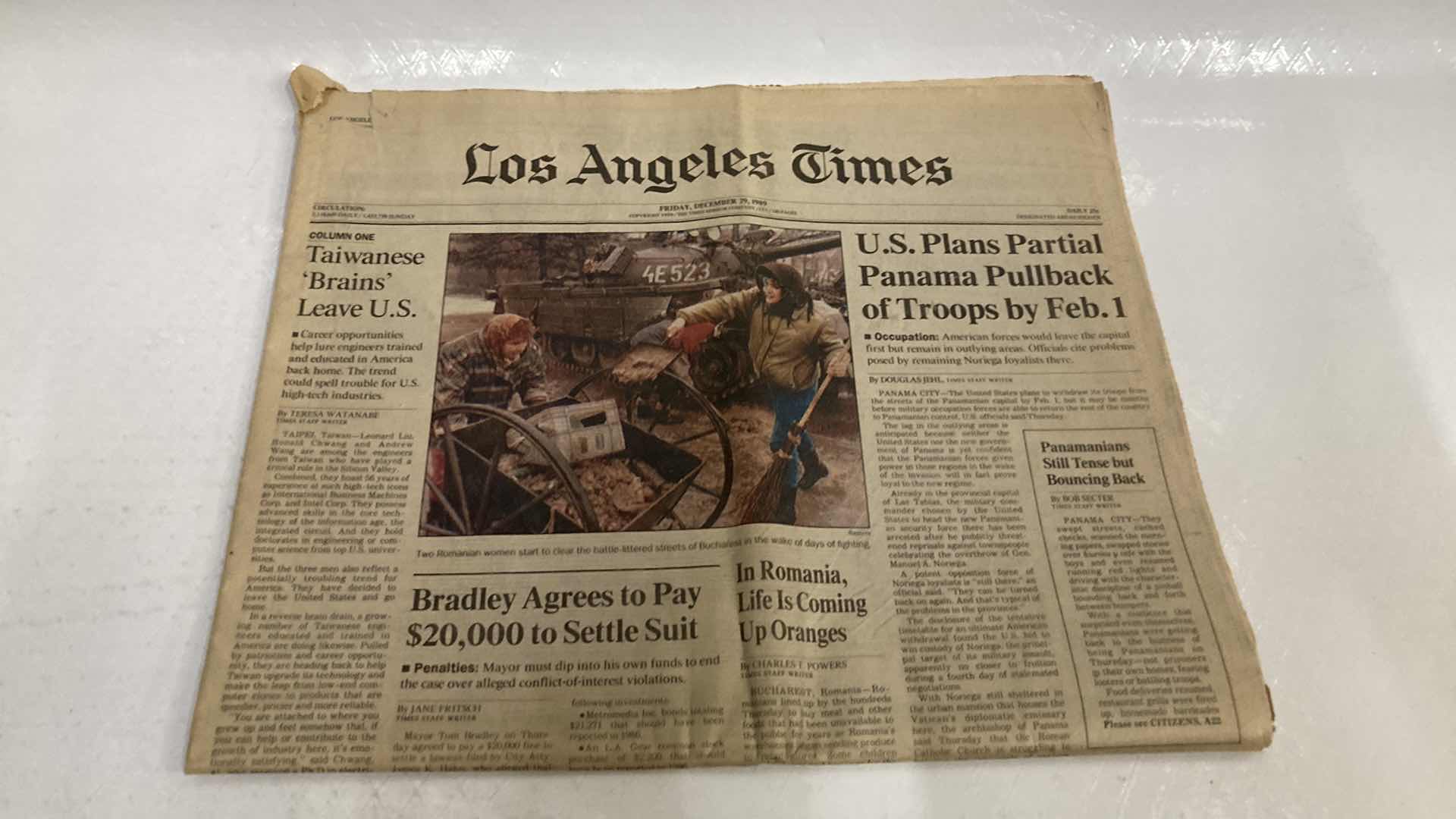 Photo 2 of LA TIMES NEWSPAPERS DEC 29 1989, MAY 19 1990, SEP 13 2001 W LA SENTINEL MAY 17 1990
